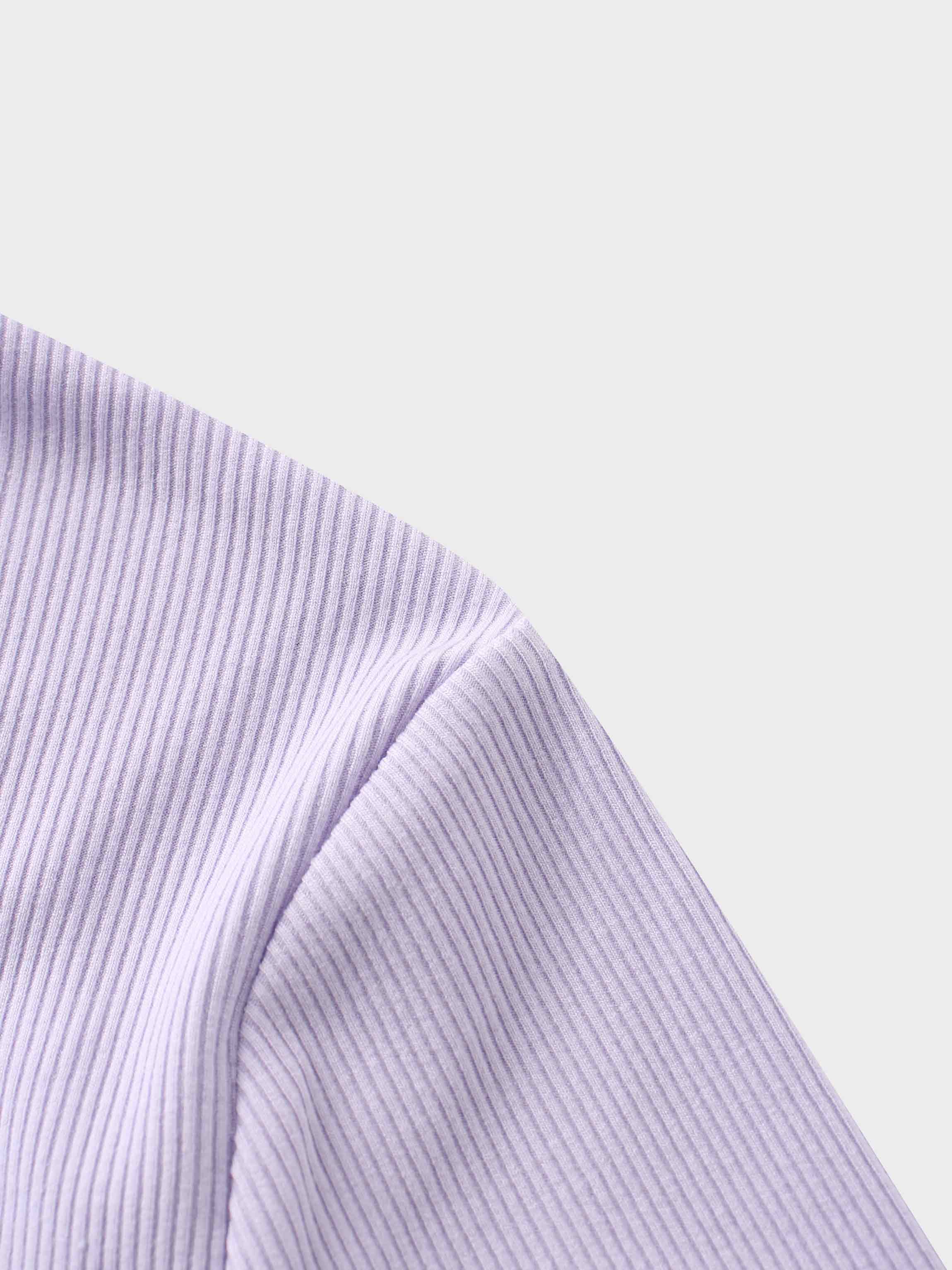 RIBBED HIGH V 3Q-LILAC