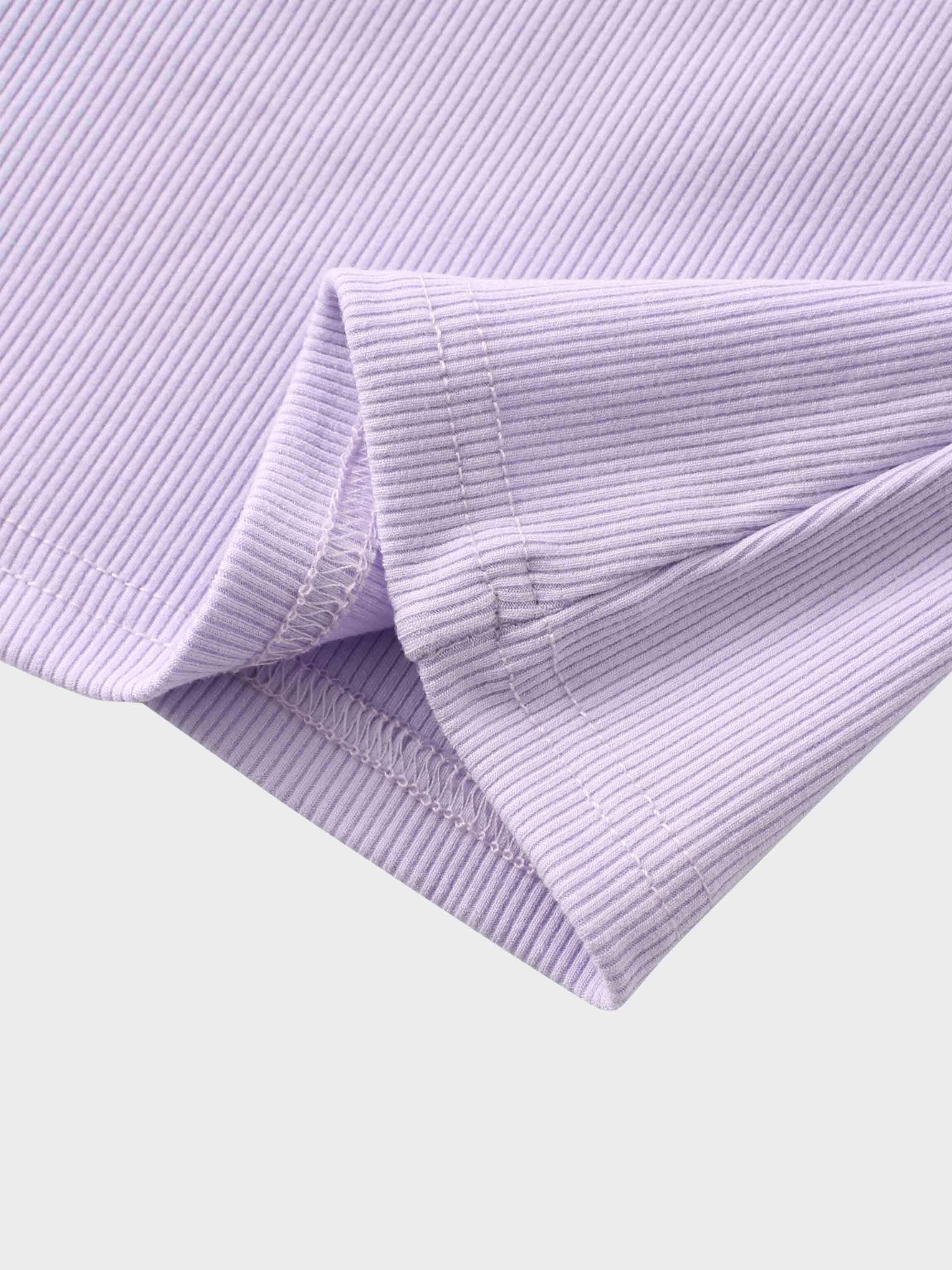 RIBBED HIGH V 3Q-LILAC