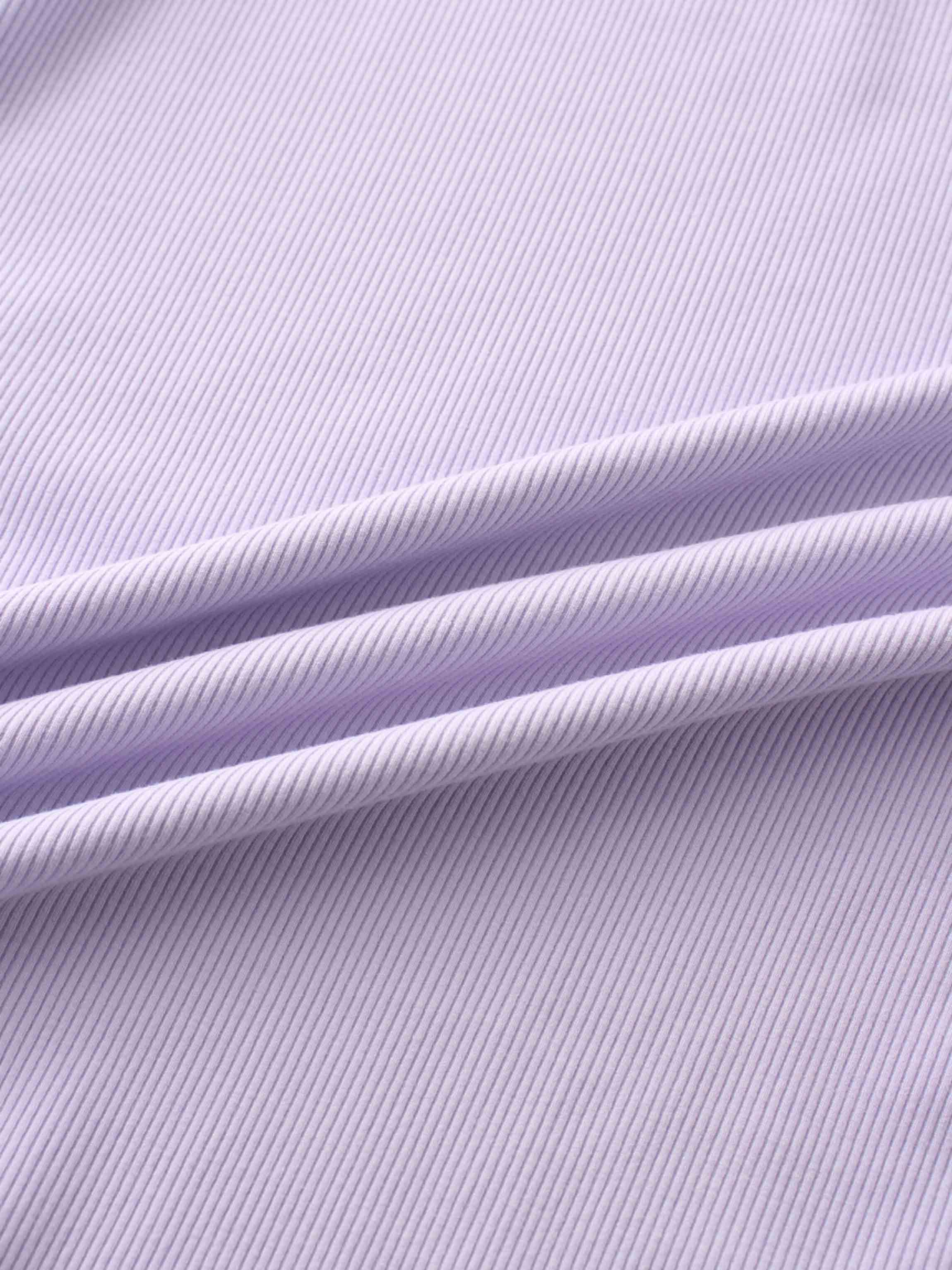 RIBBED HIGH V 3Q-LILAC
