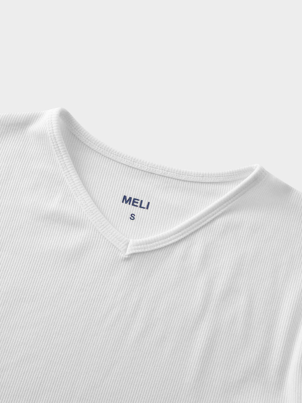 HIGH V RIBBED TEE - 3Q - WHITE