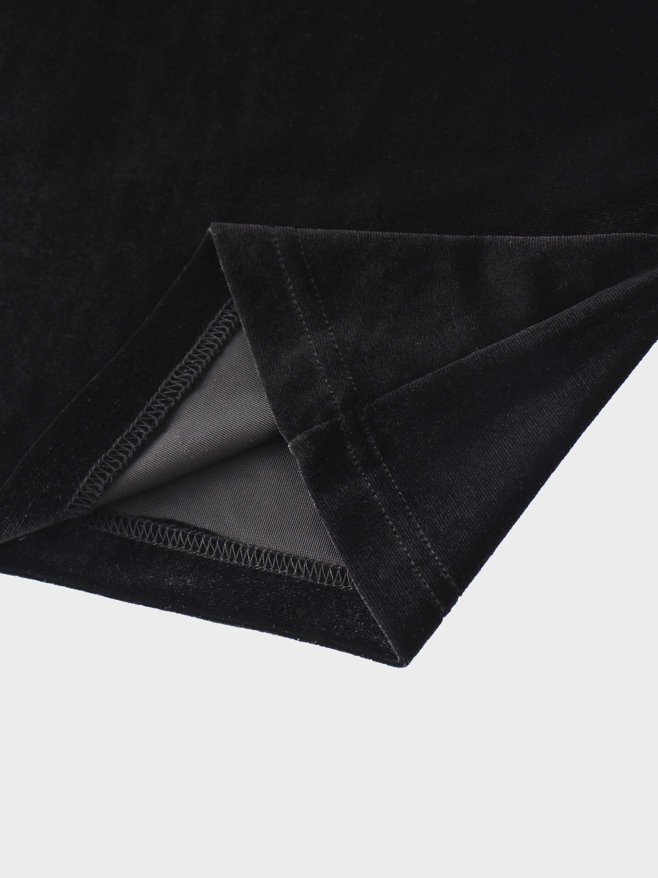 Ombre Velour Slip Dress-Black