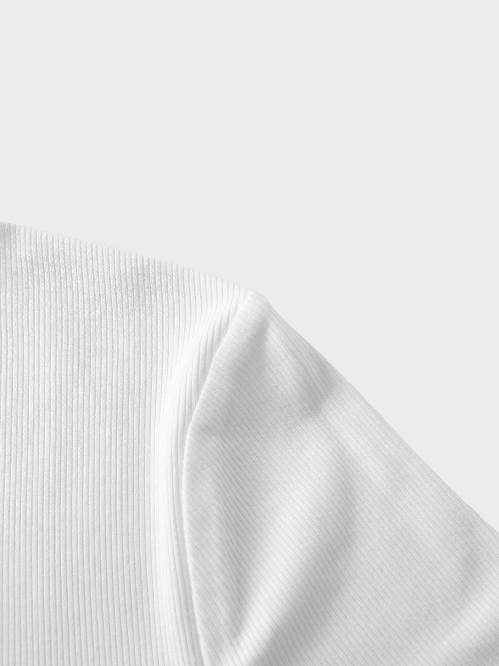 HIGH V RIBBED TEE - 3Q - WHITE