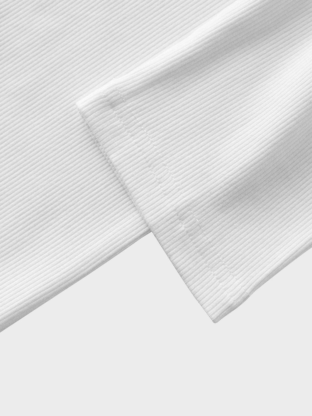 HIGH V RIBBED TEE - 3Q - WHITE