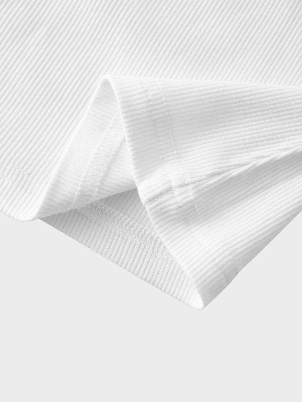 HIGH V RIBBED TEE - 3Q - WHITE