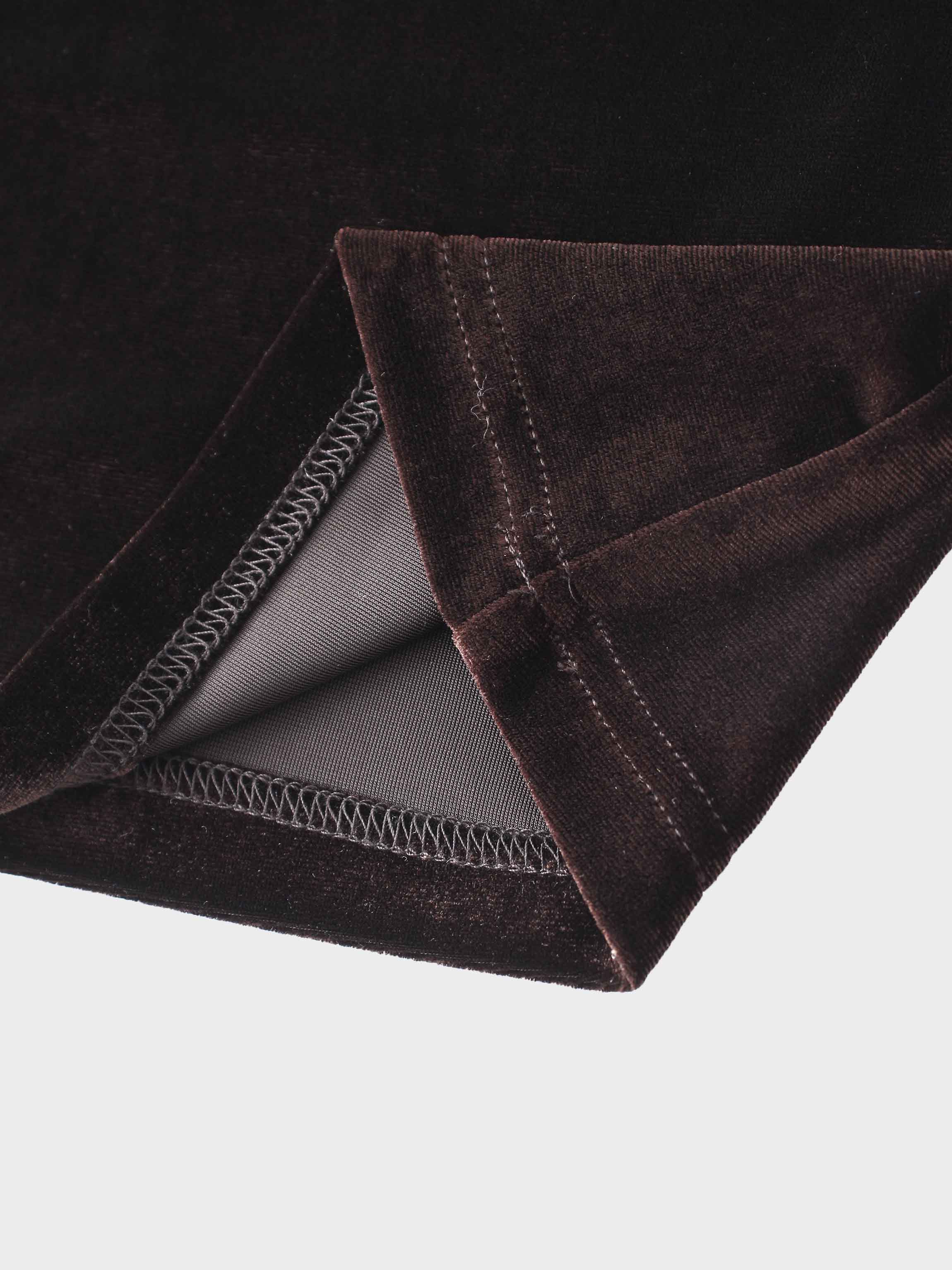 Ombre Velour Slip Dress-Brown