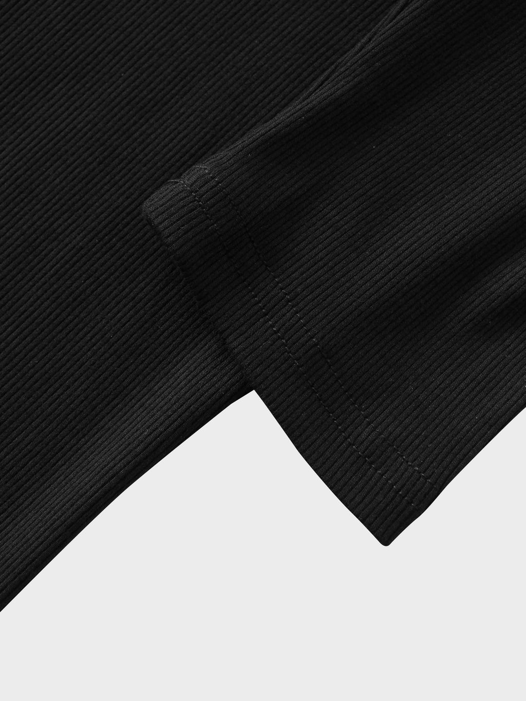 RIBBED HIGH V 3Q - BLACK