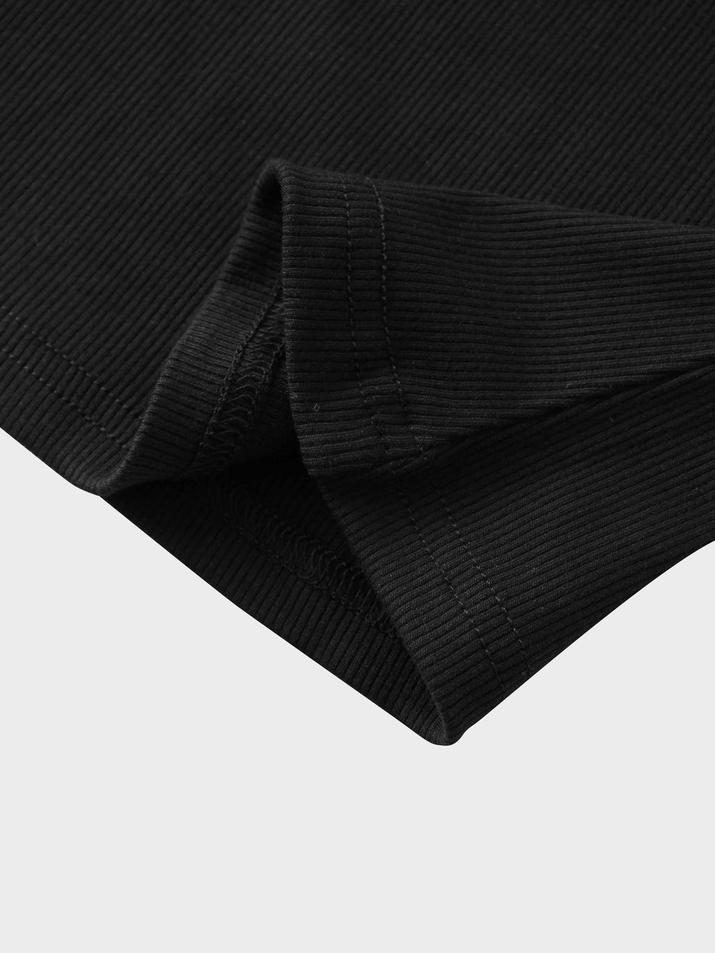 RIBBED HIGH V 3Q - BLACK