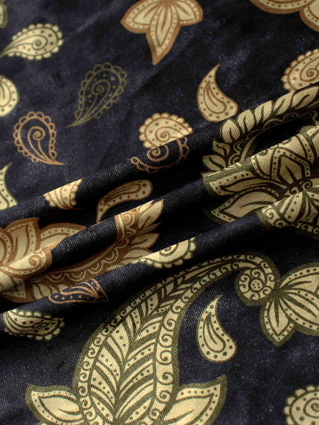 Velour Front Knot Maxi Dress-Gold Paisley