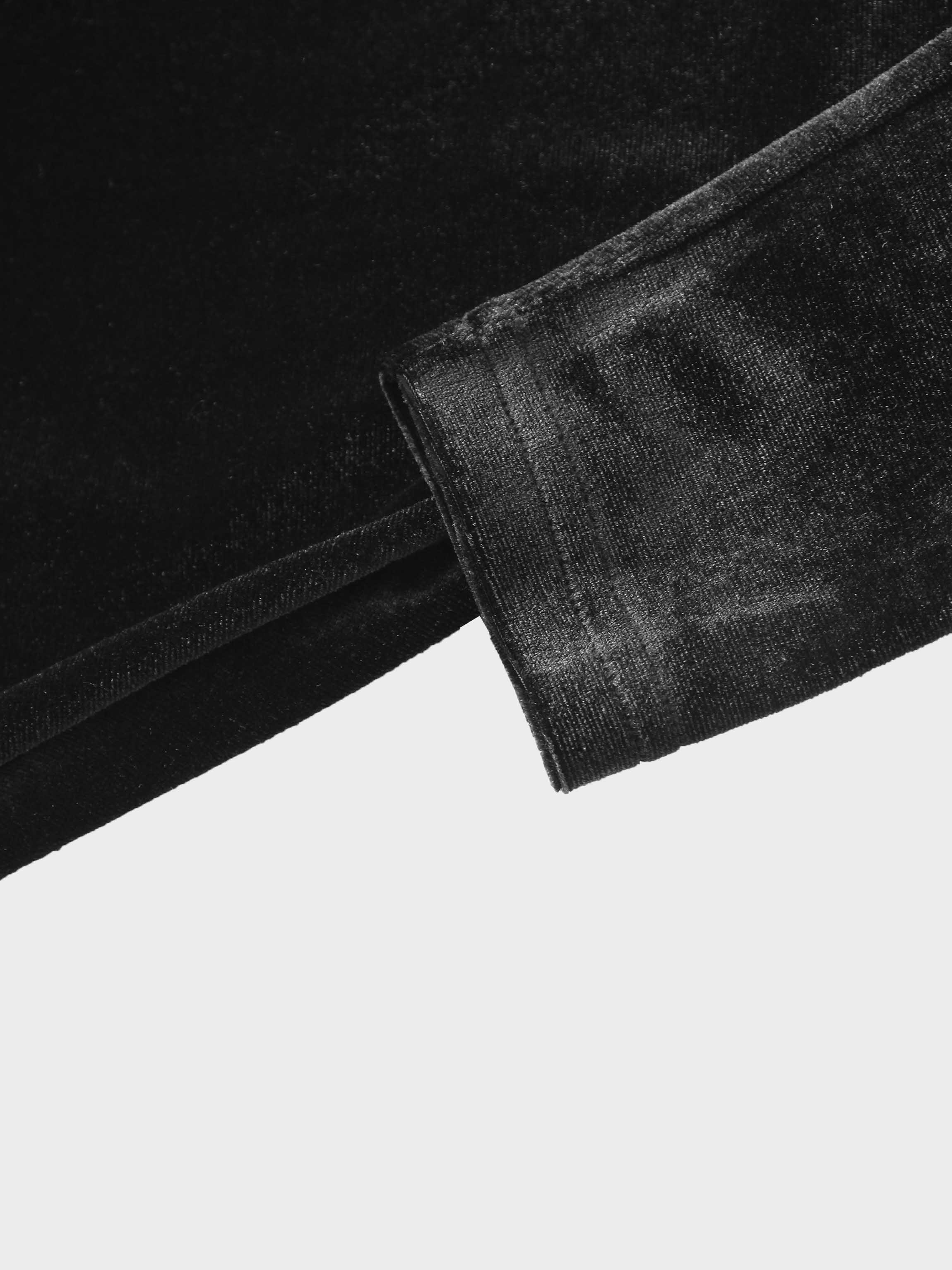 Velour Front Knot Maxi Dress-Black