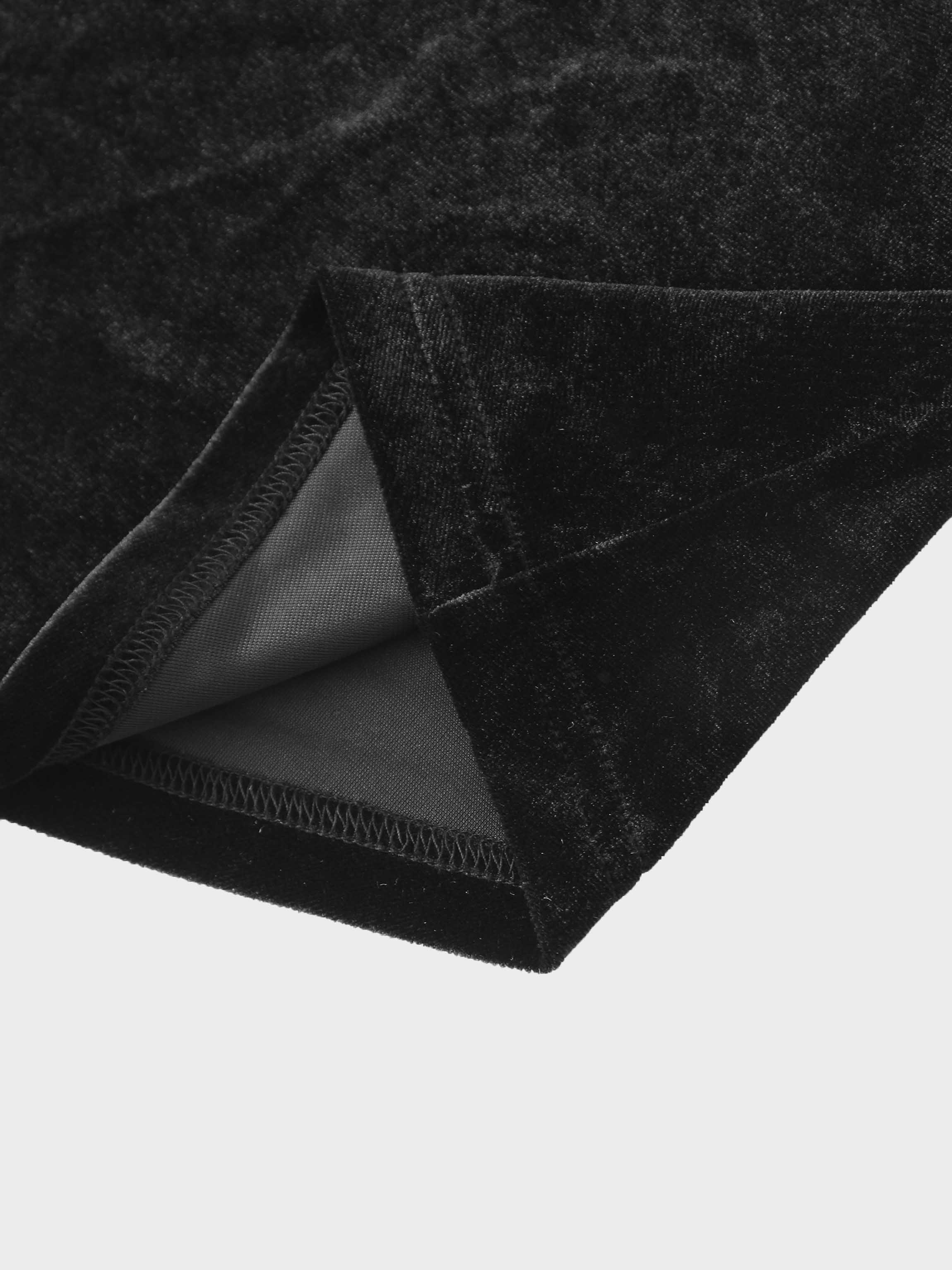 Velour Front Knot Maxi Dress-Black