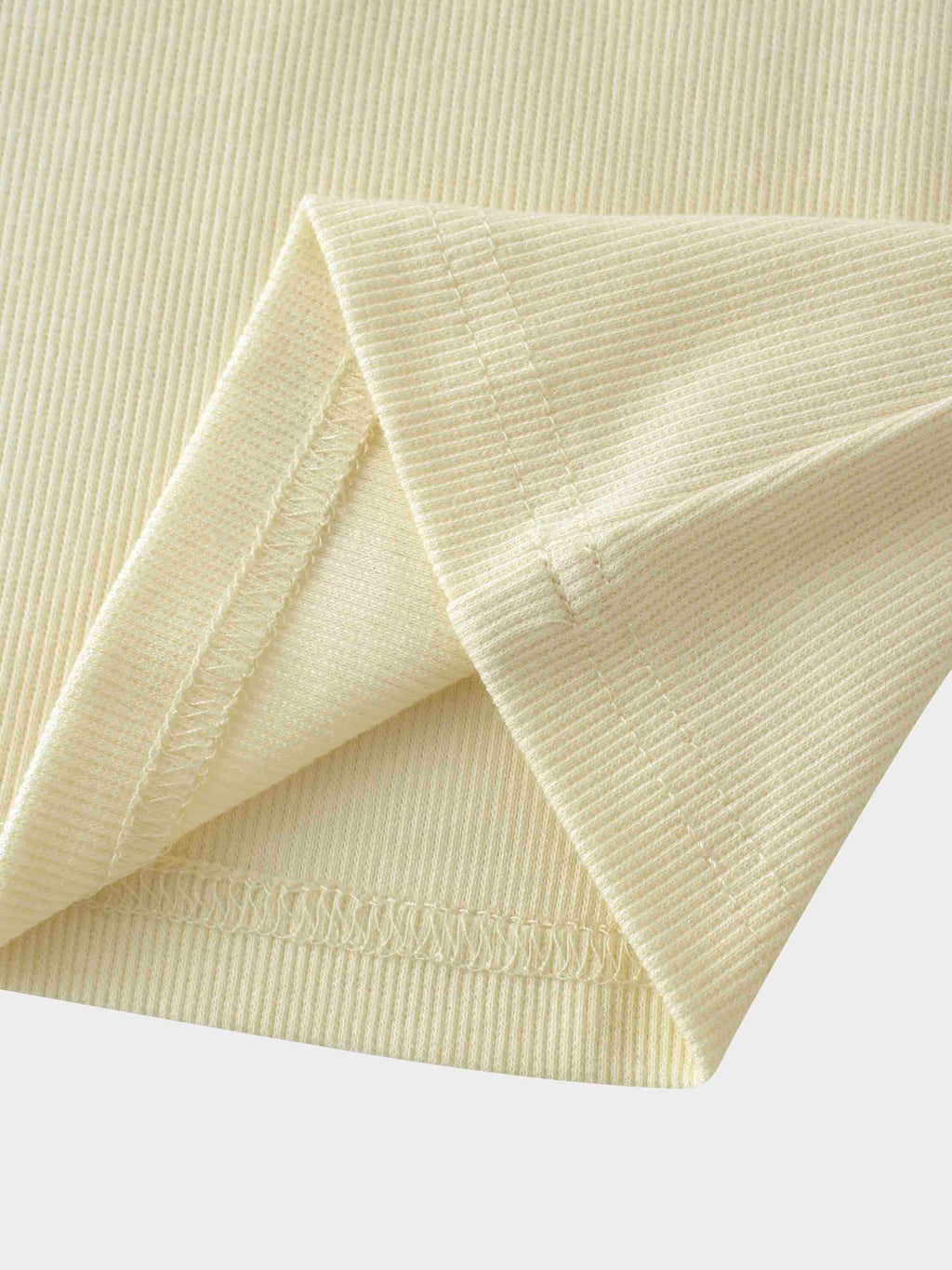 Ribbed Crew Neck Puff Sleeve Top-Ivory