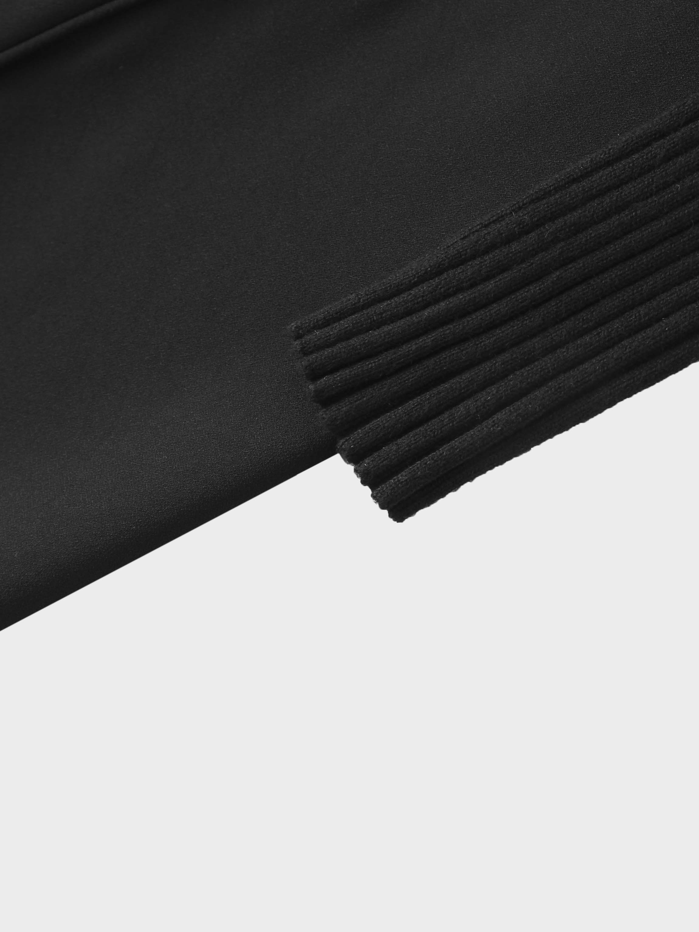 Crepe Bottom Dress-Black/Black