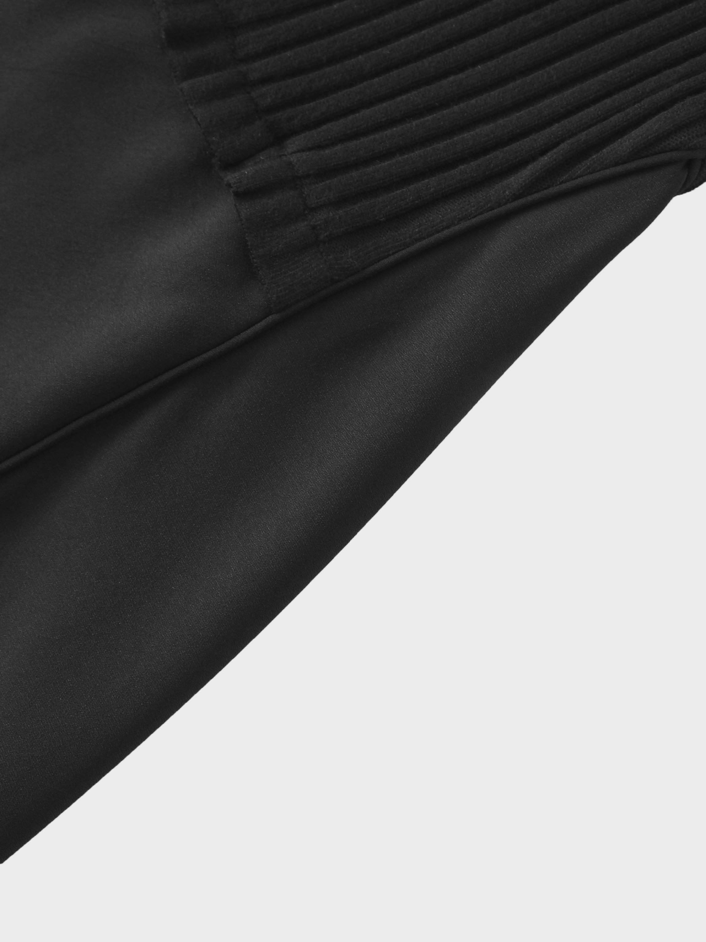 Crepe Bottom Dress-Black/Black