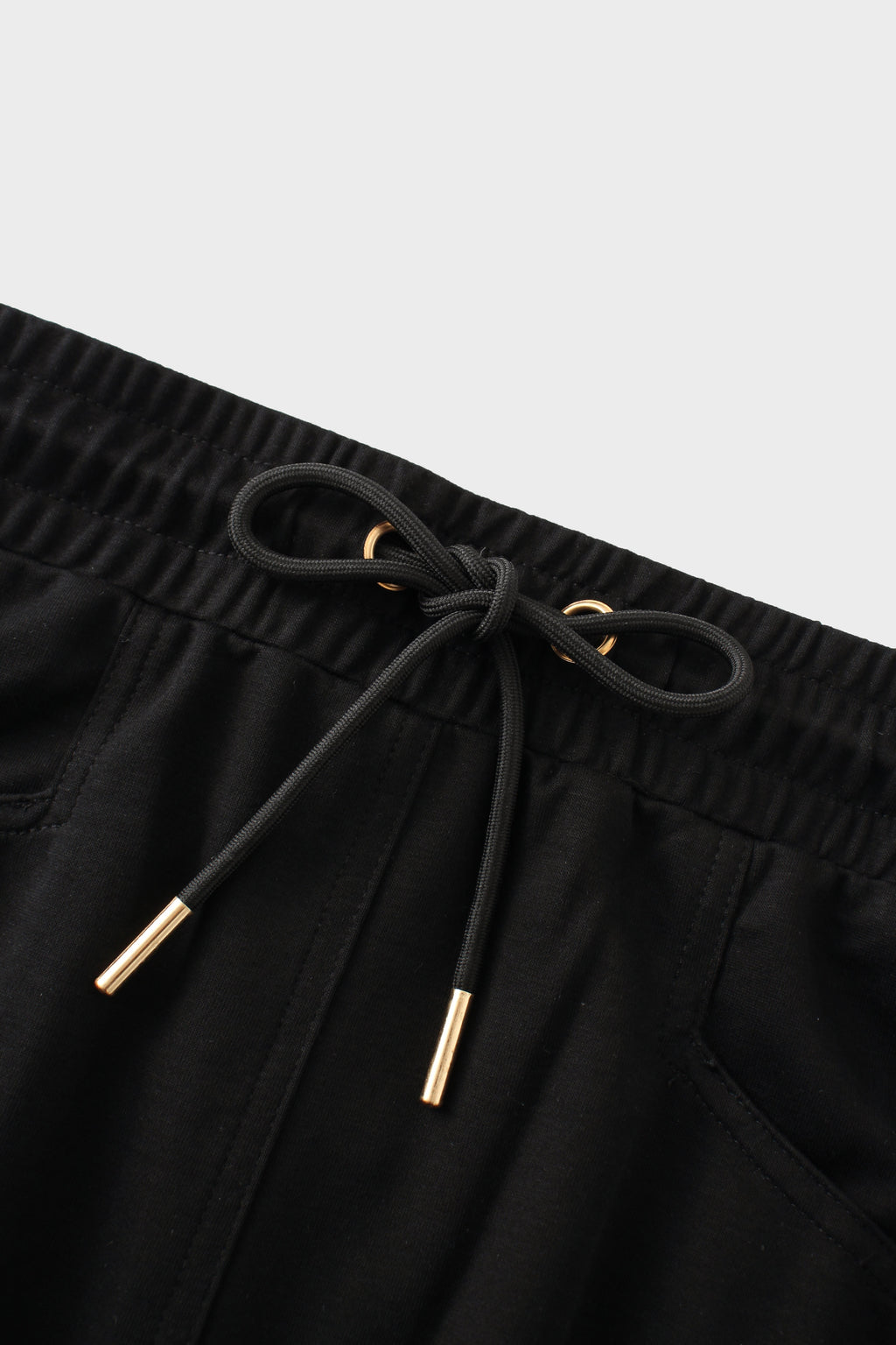 Drawstring Pocket T-Shirt Skirt-Black