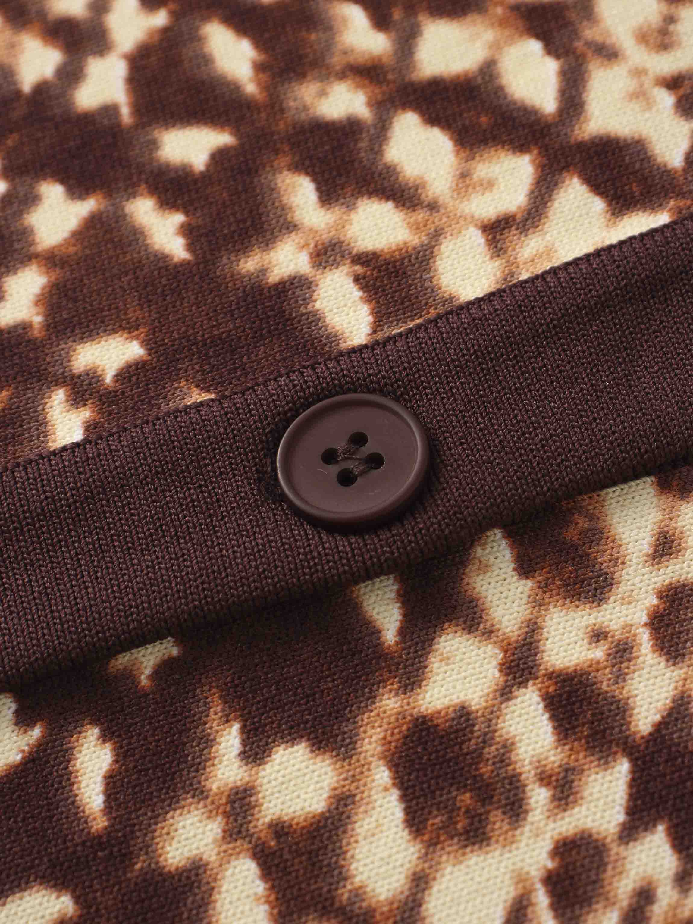 Buttoned Cardigan-Brown Speckled