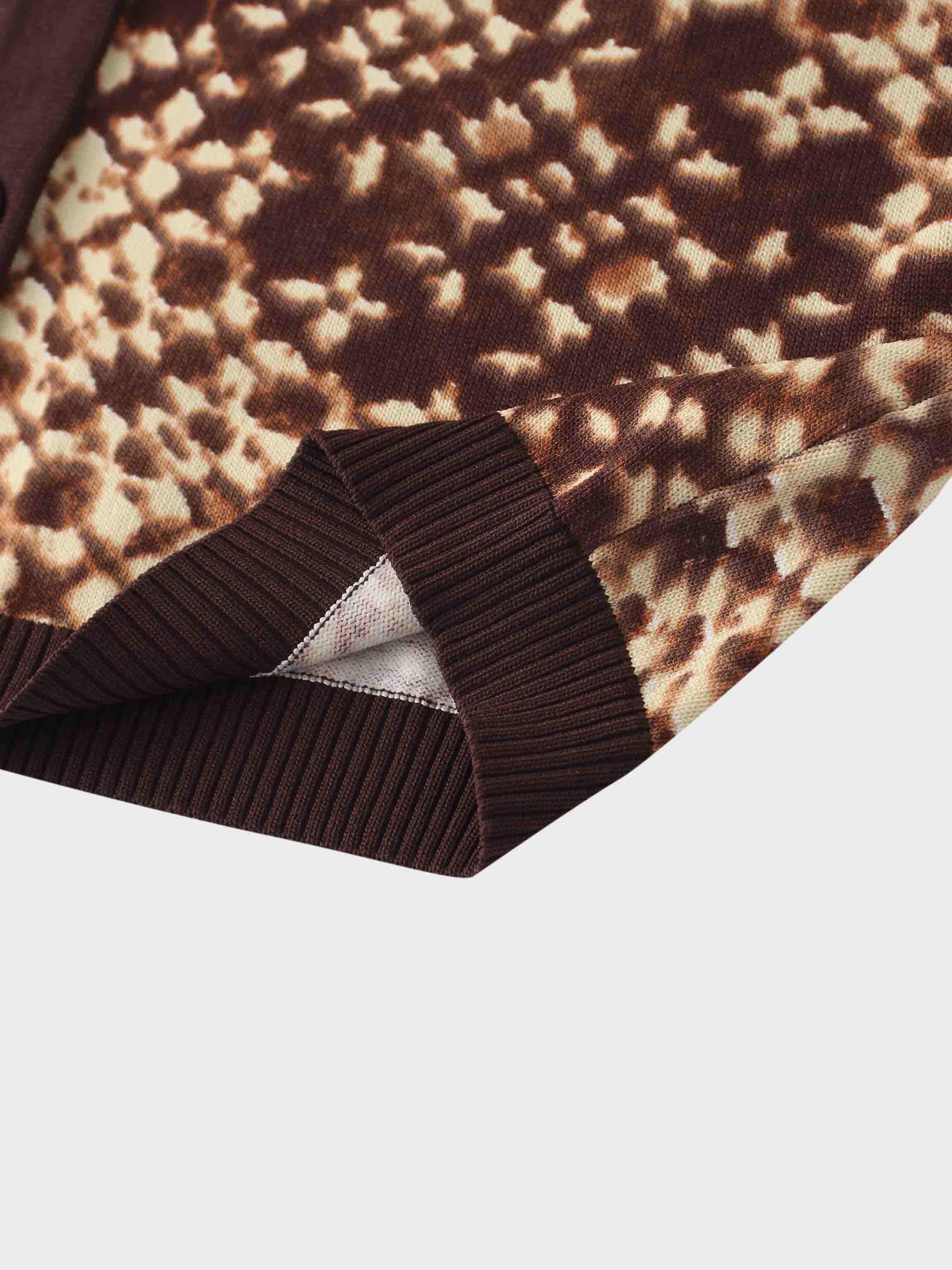 Buttoned Cardigan-Brown Speckled