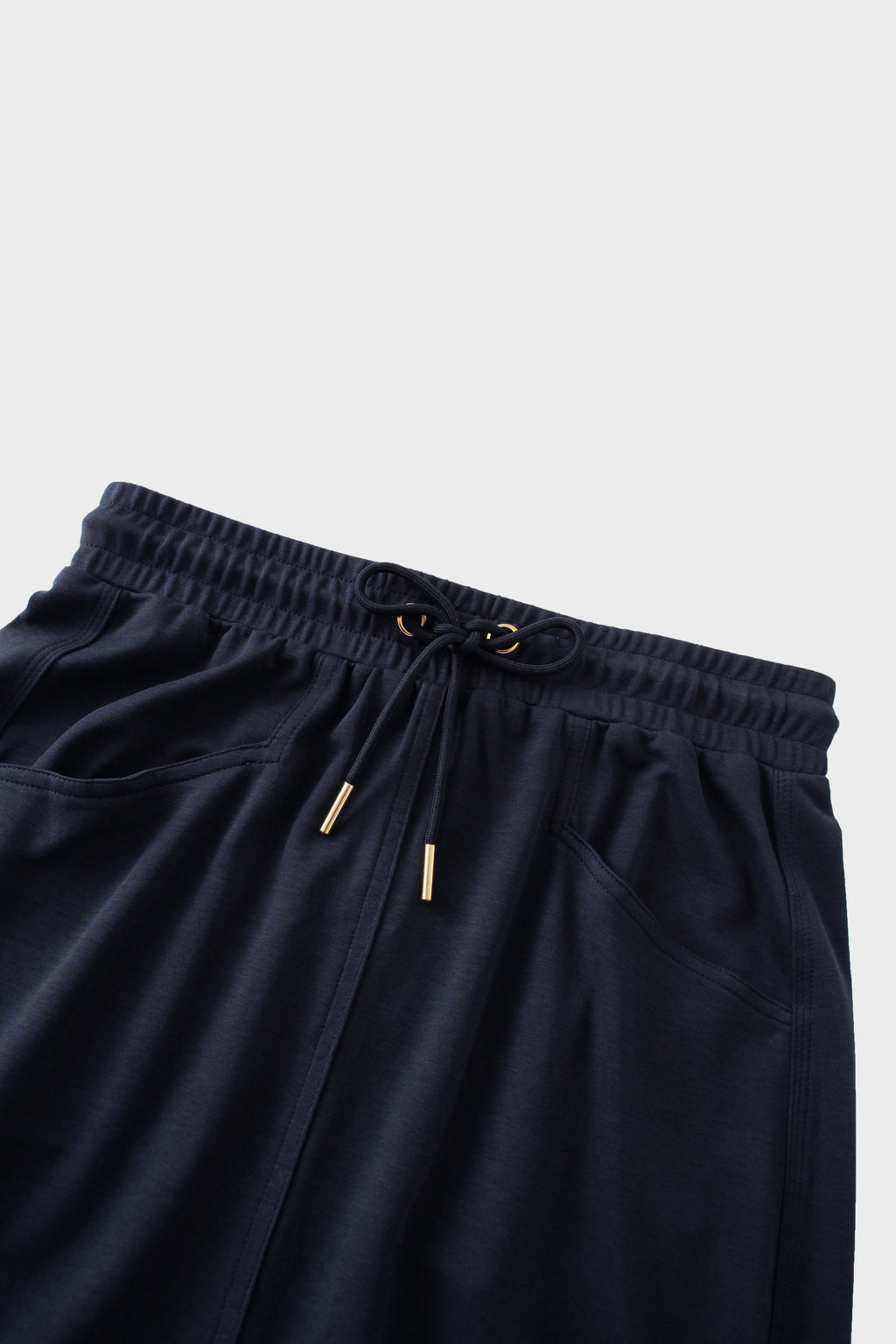 Drawstring Pocket T-Shirt Skirt-Navy