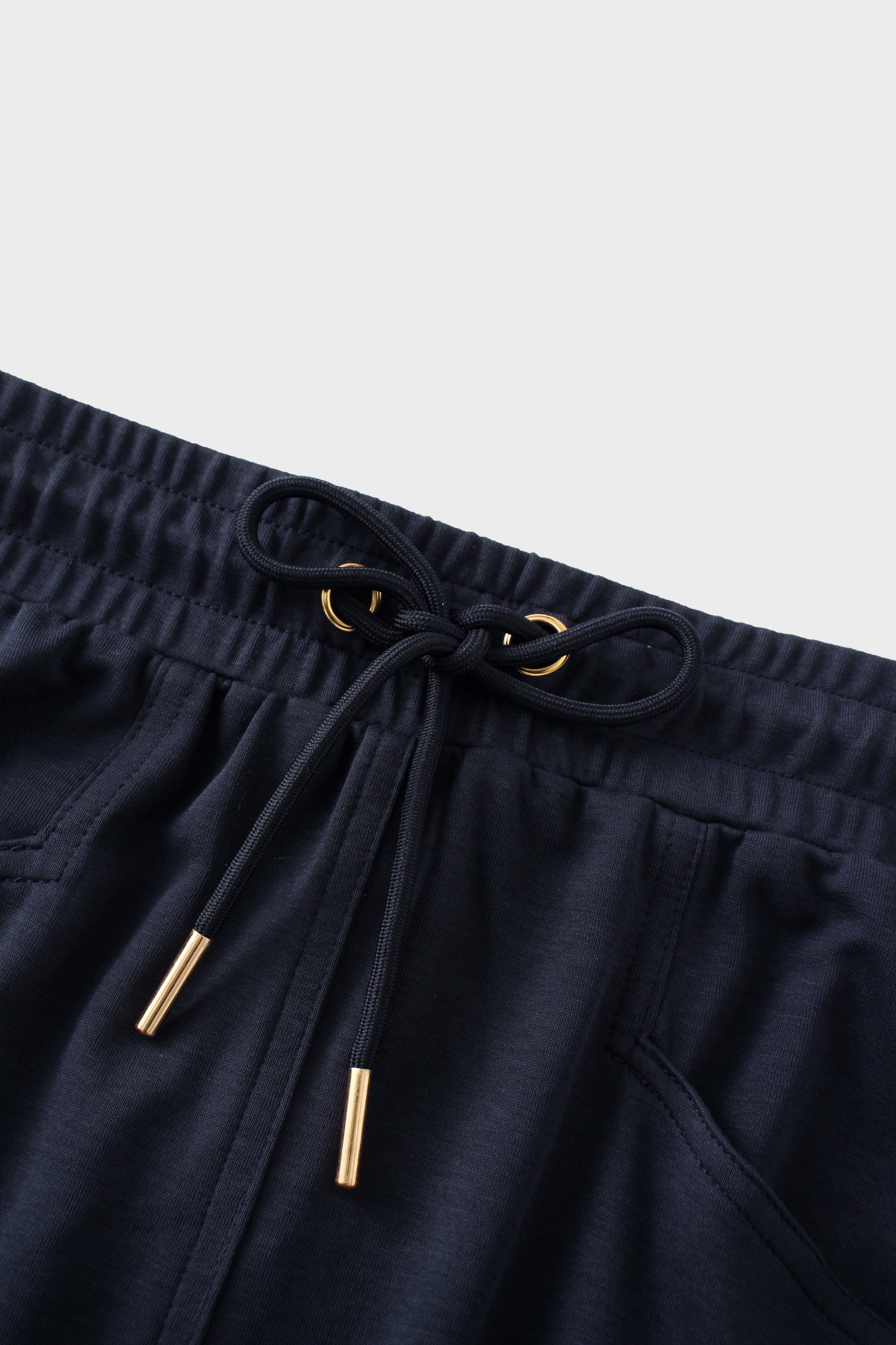 Drawstring Pocket T-Shirt Skirt-Navy