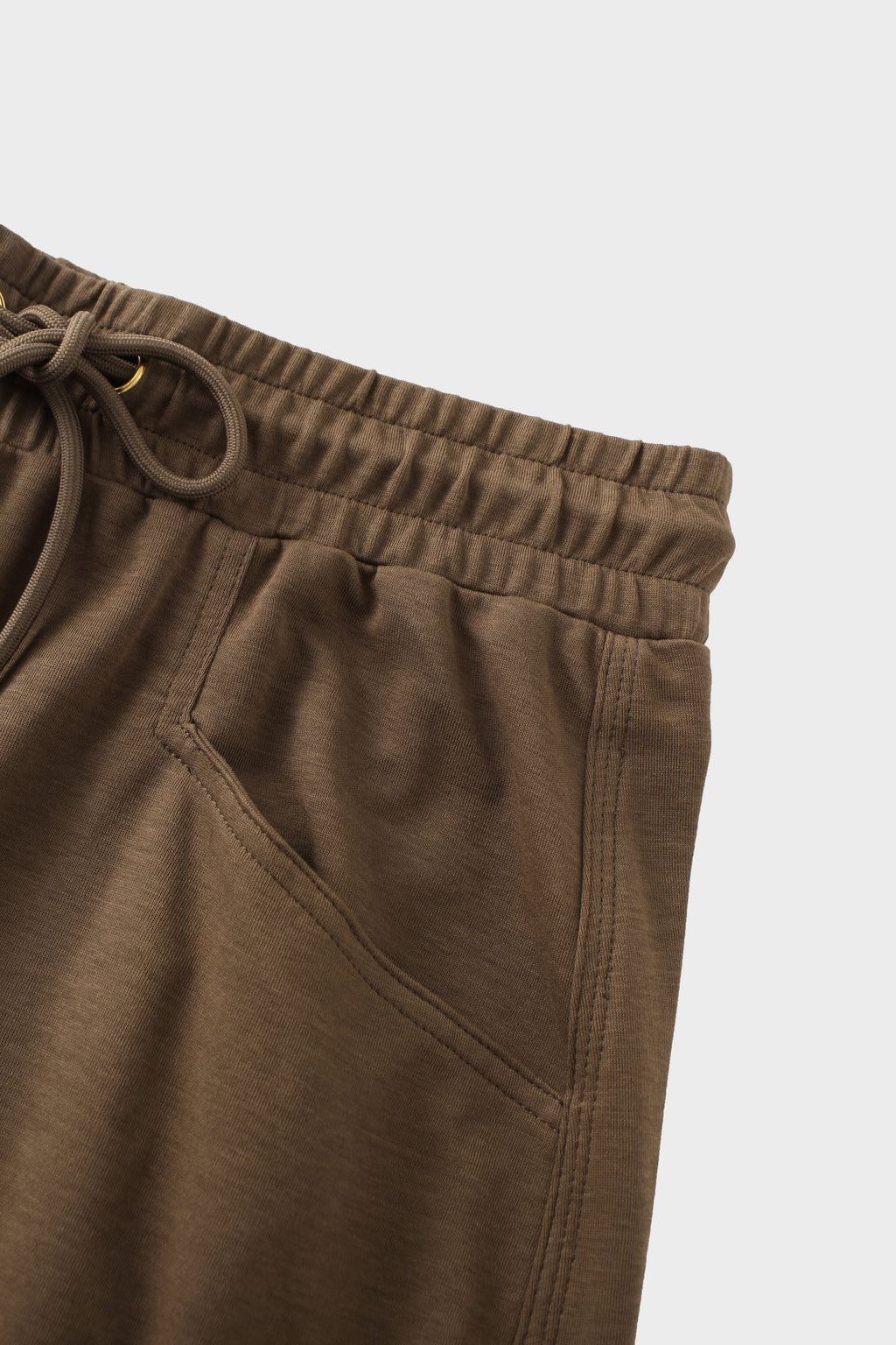 Drawstring Pocket T-Shirt Skirt-Brown