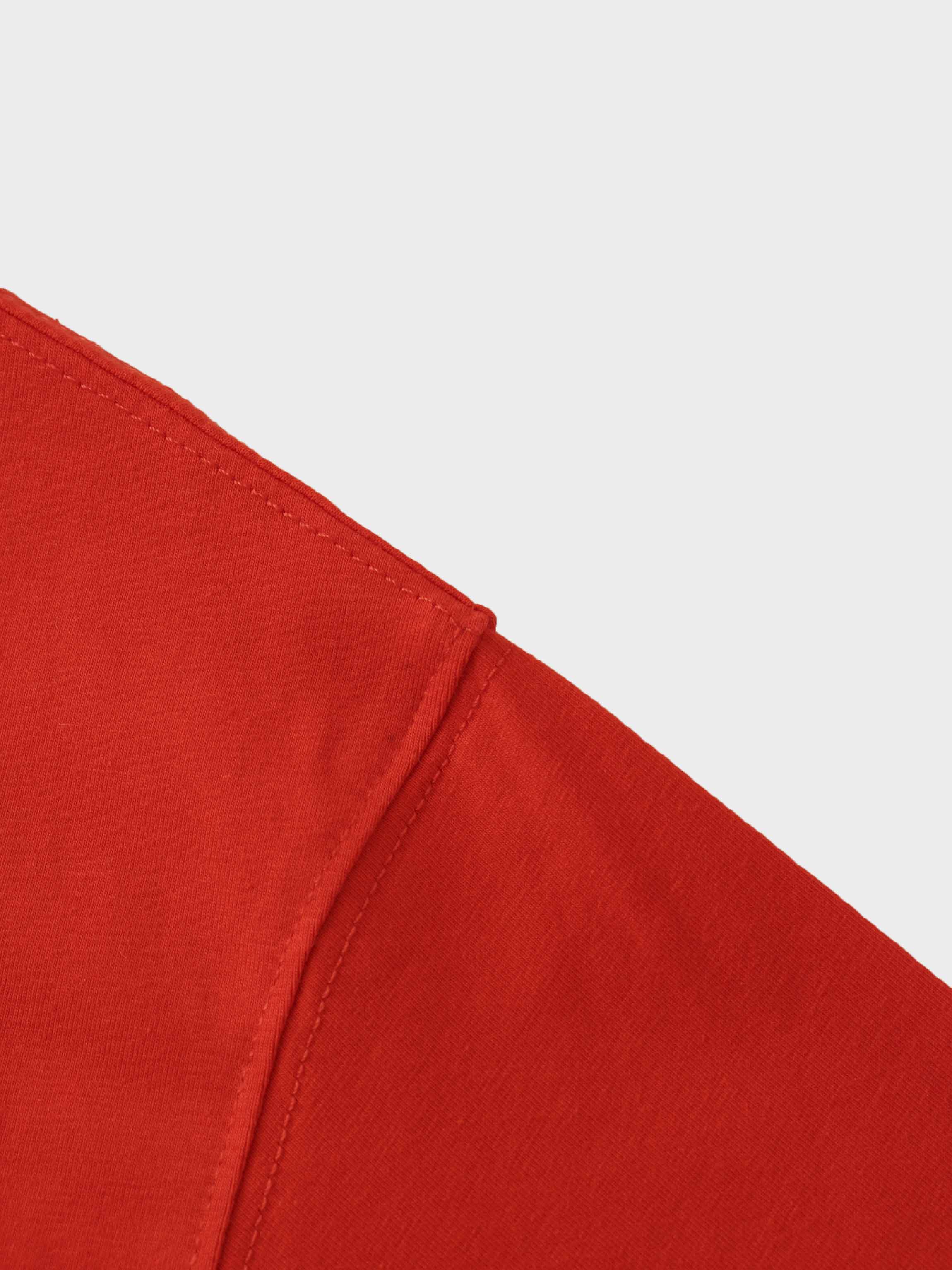 Oversized Rounded Hem T-Shirt-Orange