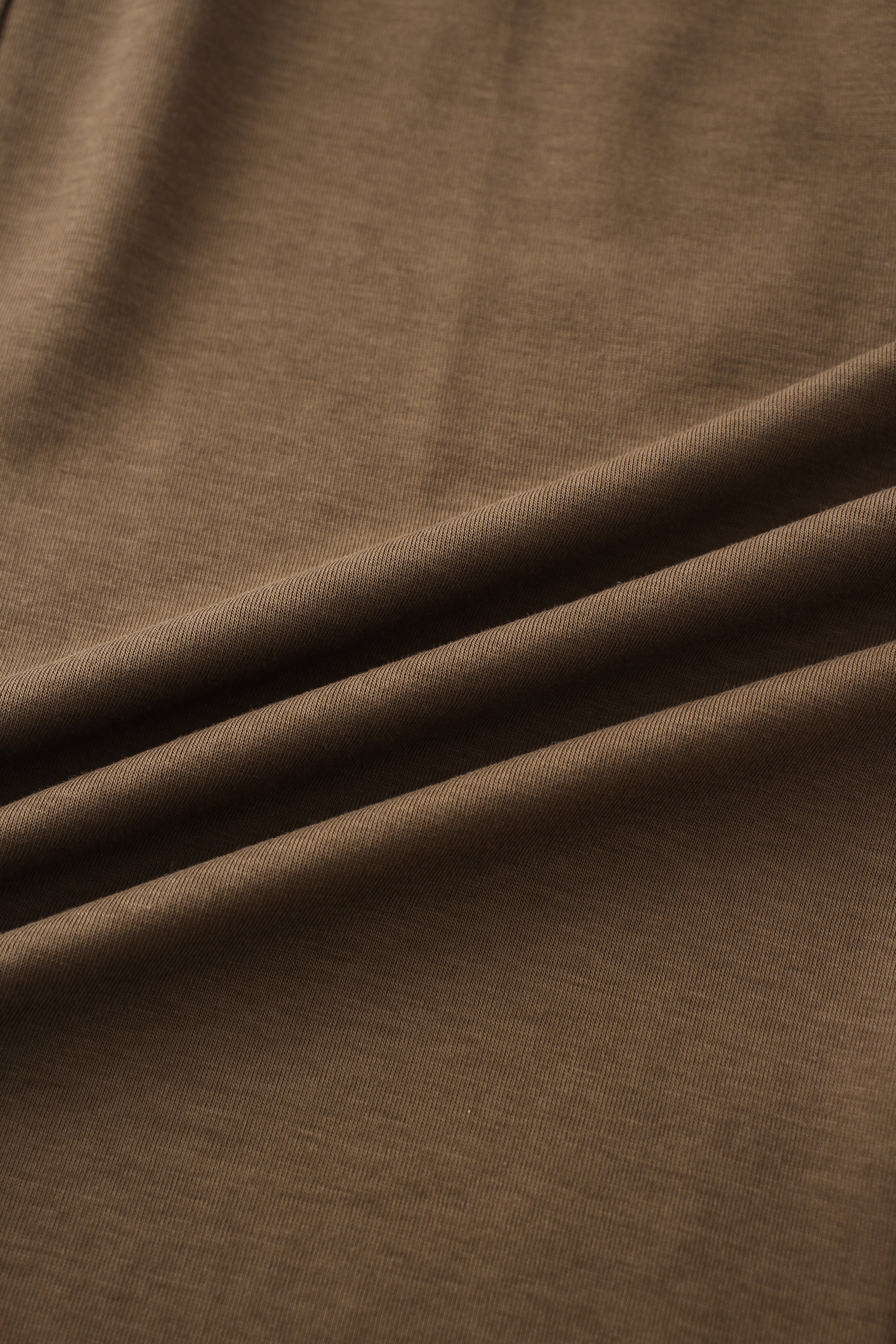 Drawstring Pocket T-Shirt Skirt-Brown