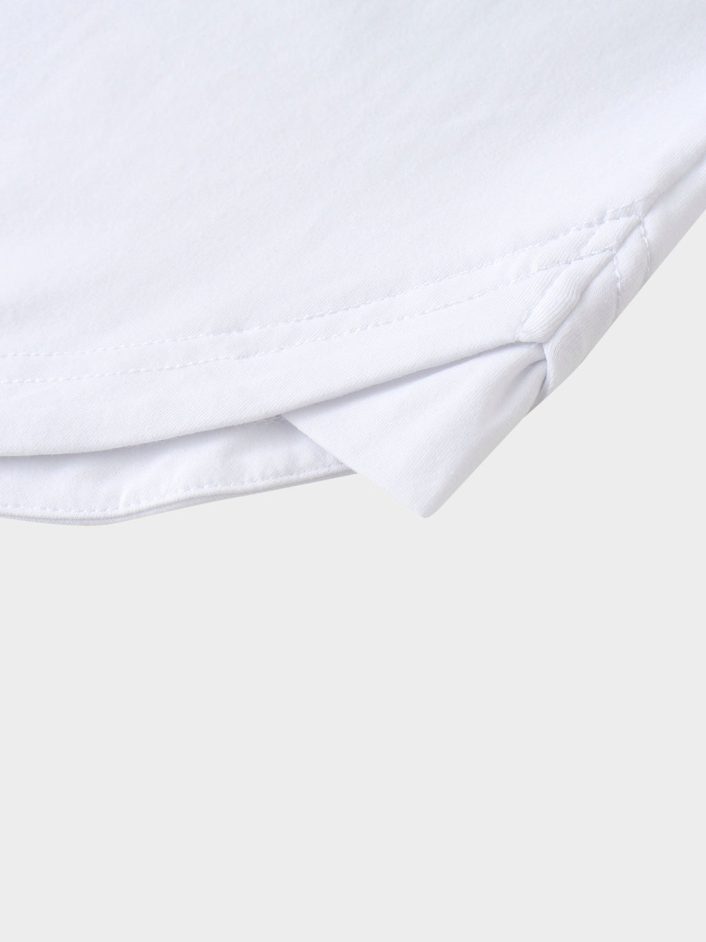 Oversized Rounded Hem T-Shirt-White