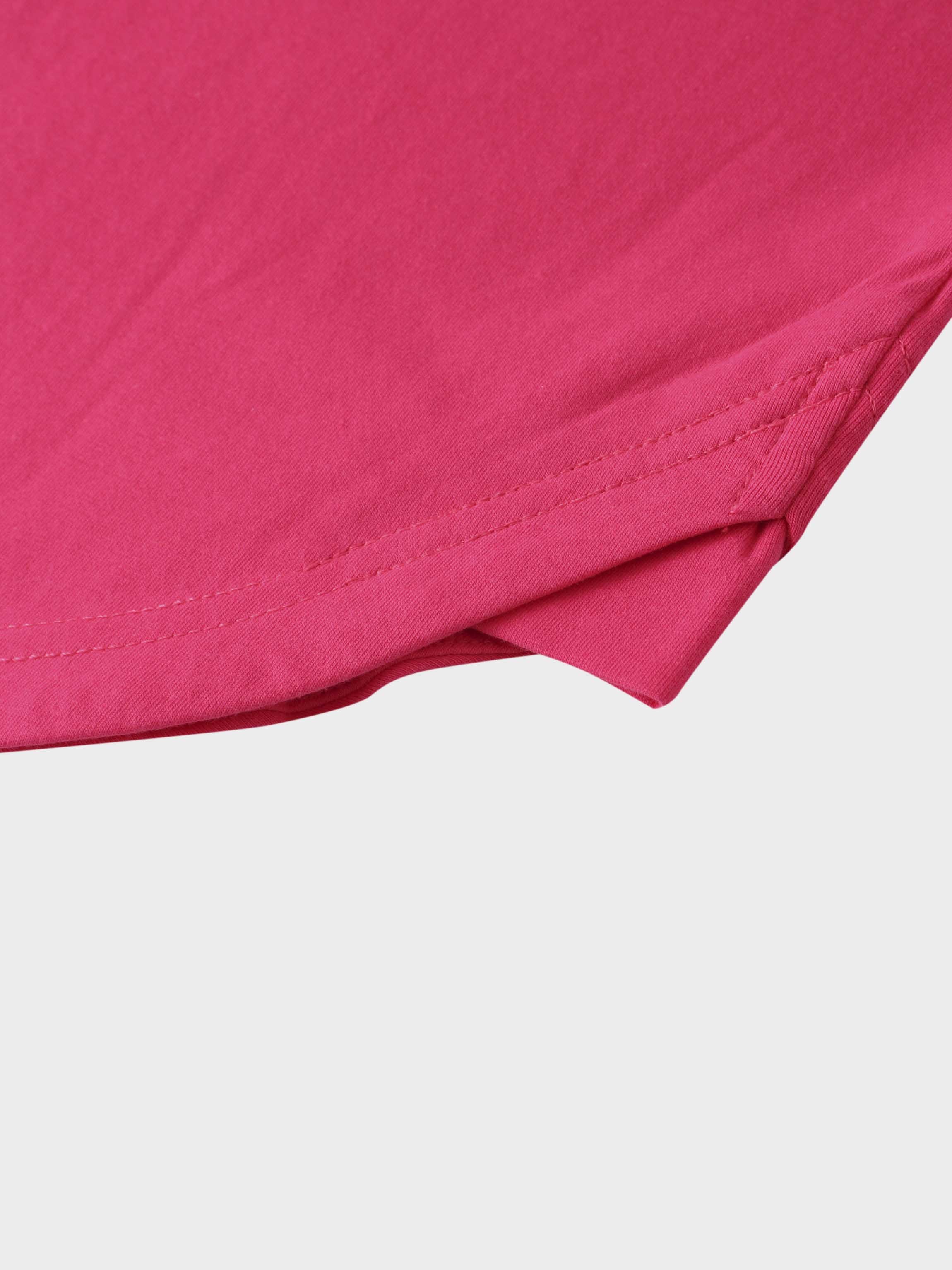 Oversized Rounded Hem T-Shirt-Hot Pink