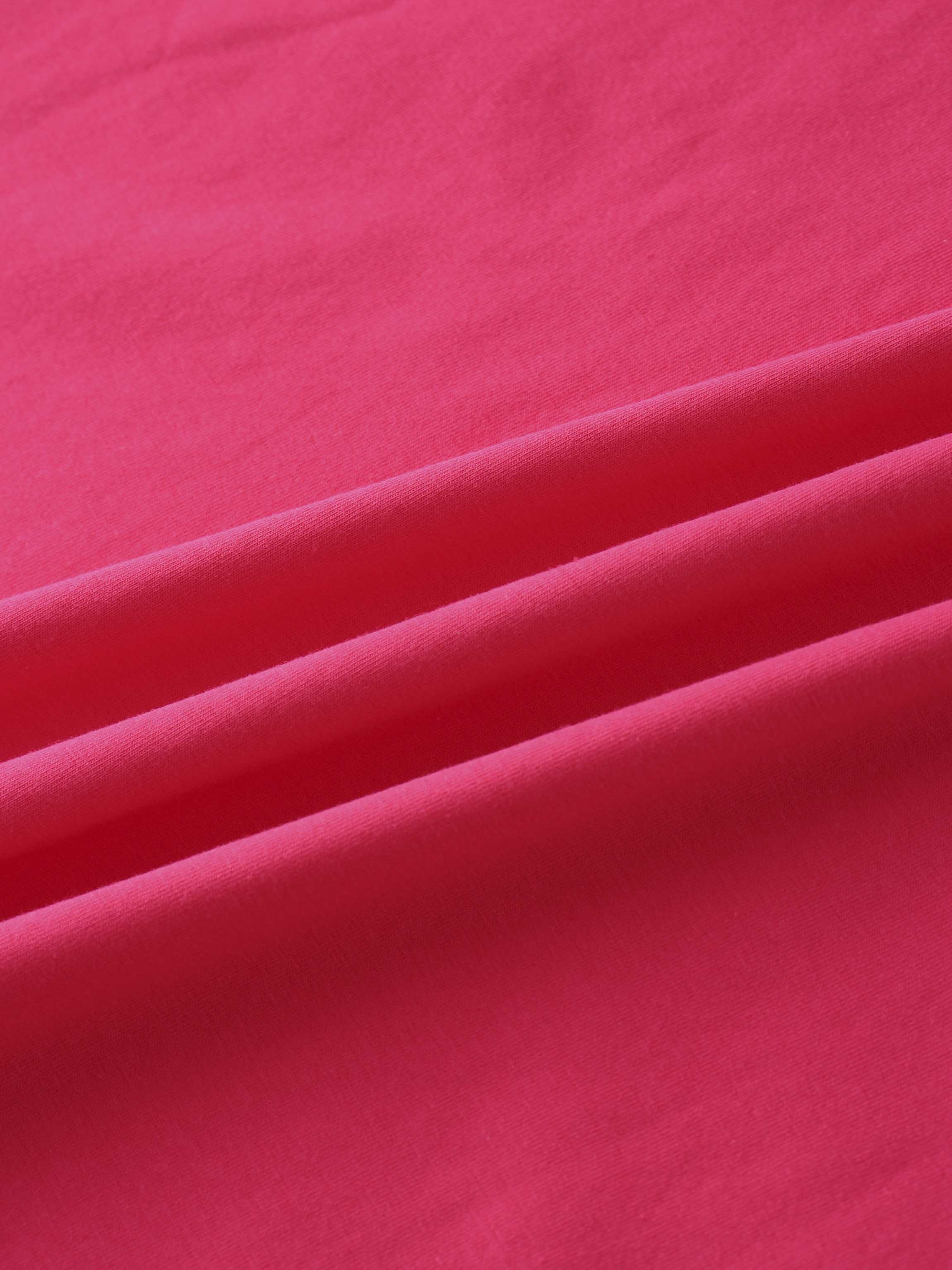 Oversized Rounded Hem T-Shirt-Hot Pink