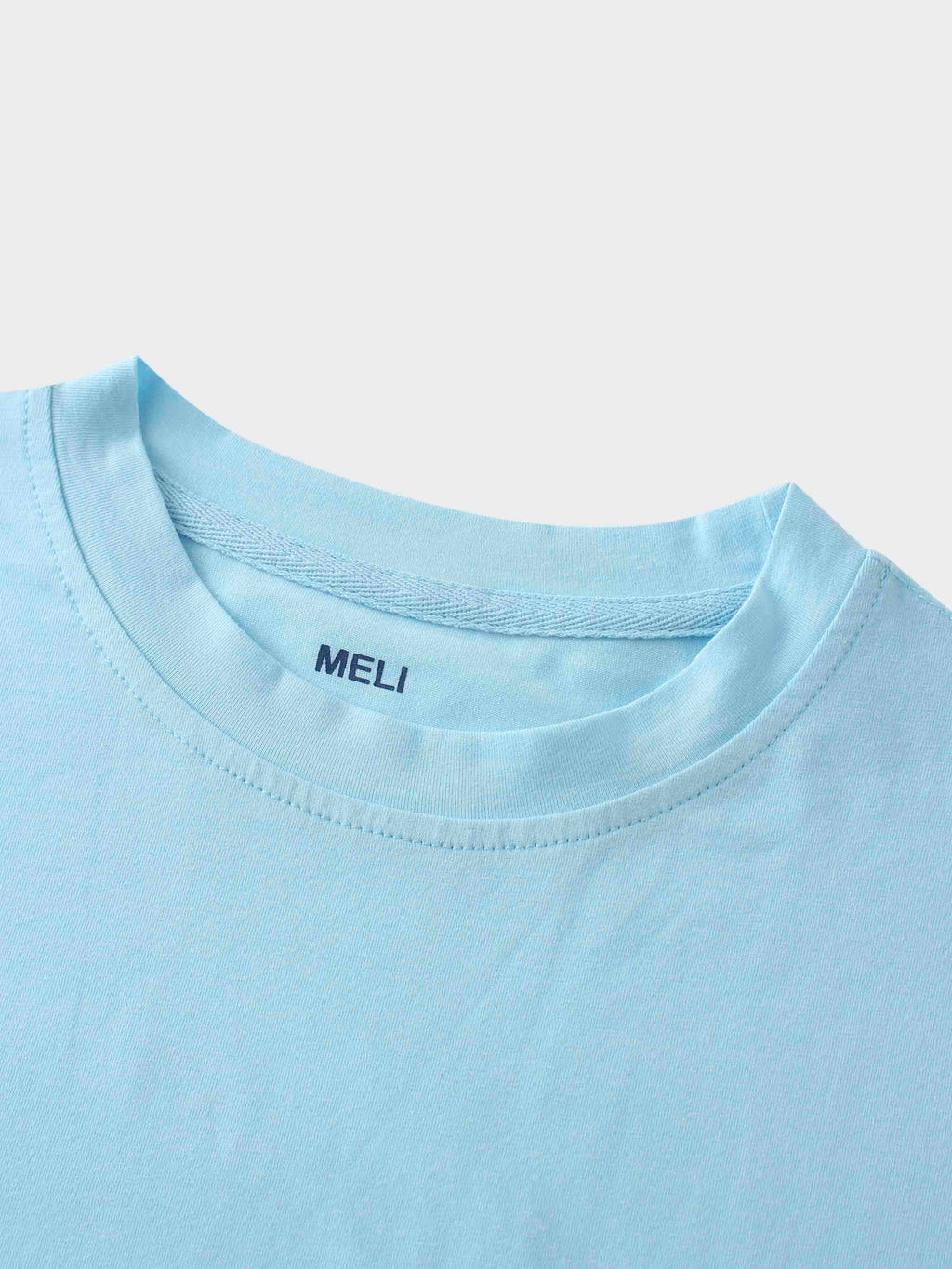 Oversized Rounded Hem T-Shirt-Sky Blue