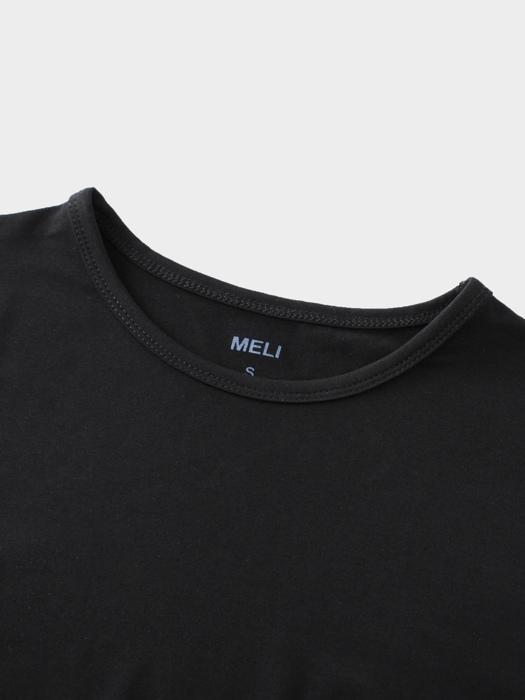 Curved Gathered Detailed T-Shirt-Black