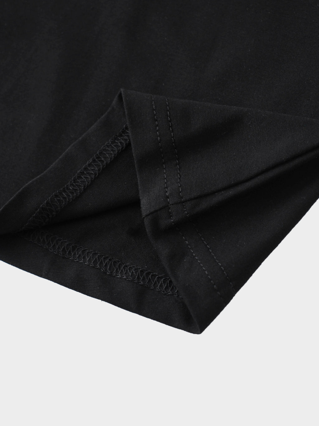 Curved Gathered Detailed T-Shirt-Black