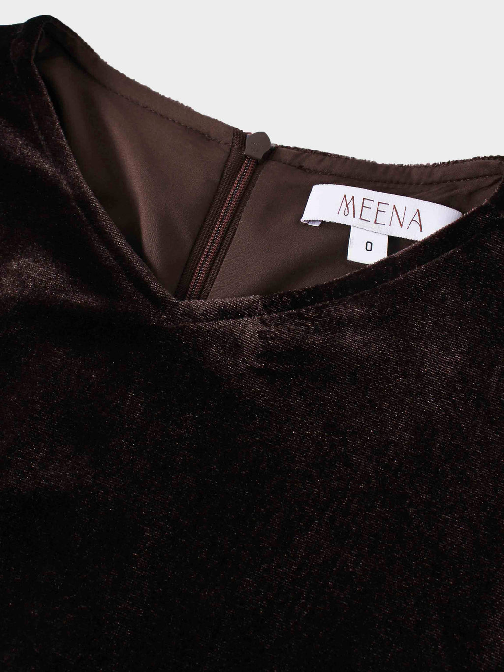 Velour Empire Waist Maxi Dress-Brown