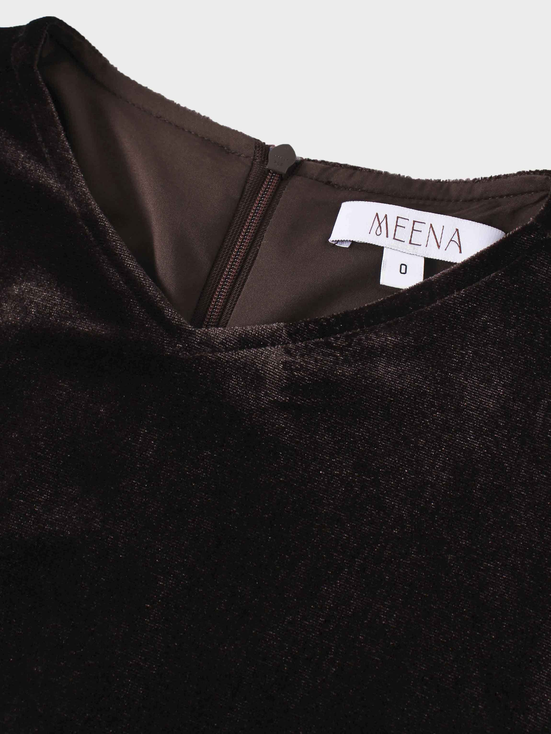 Velour Empire Waist Maxi Dress-Brown