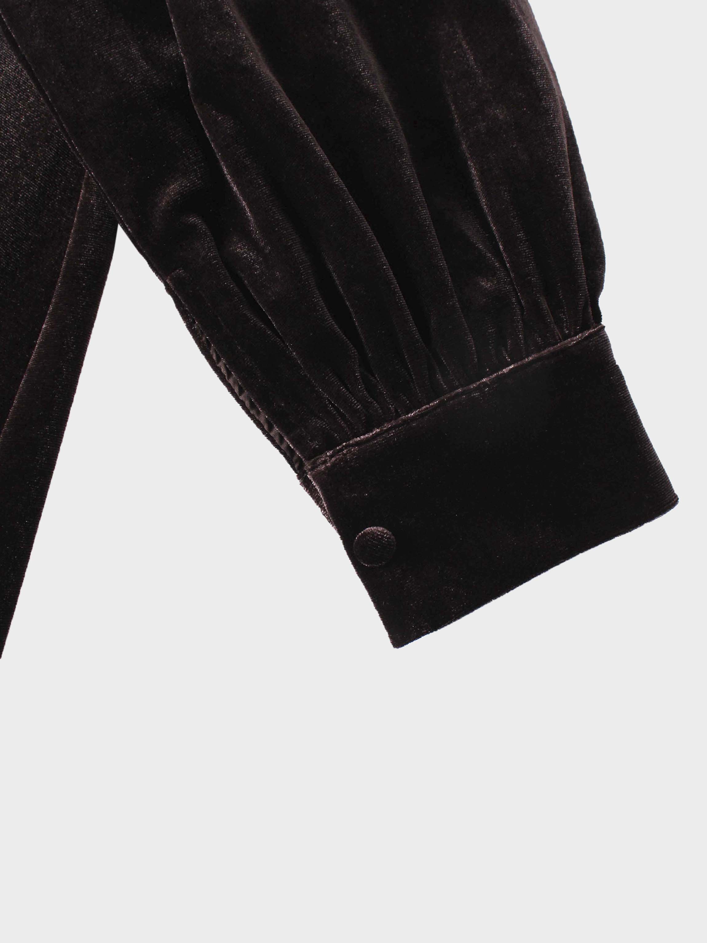 Velour Empire Waist Maxi Dress-Brown