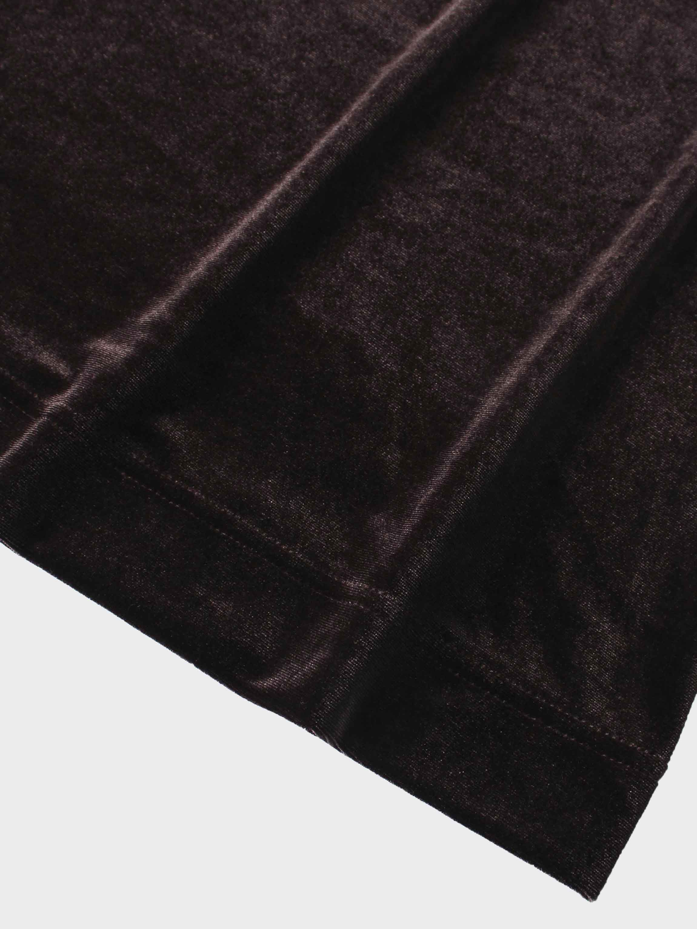 Velour Empire Waist Maxi Dress-Brown