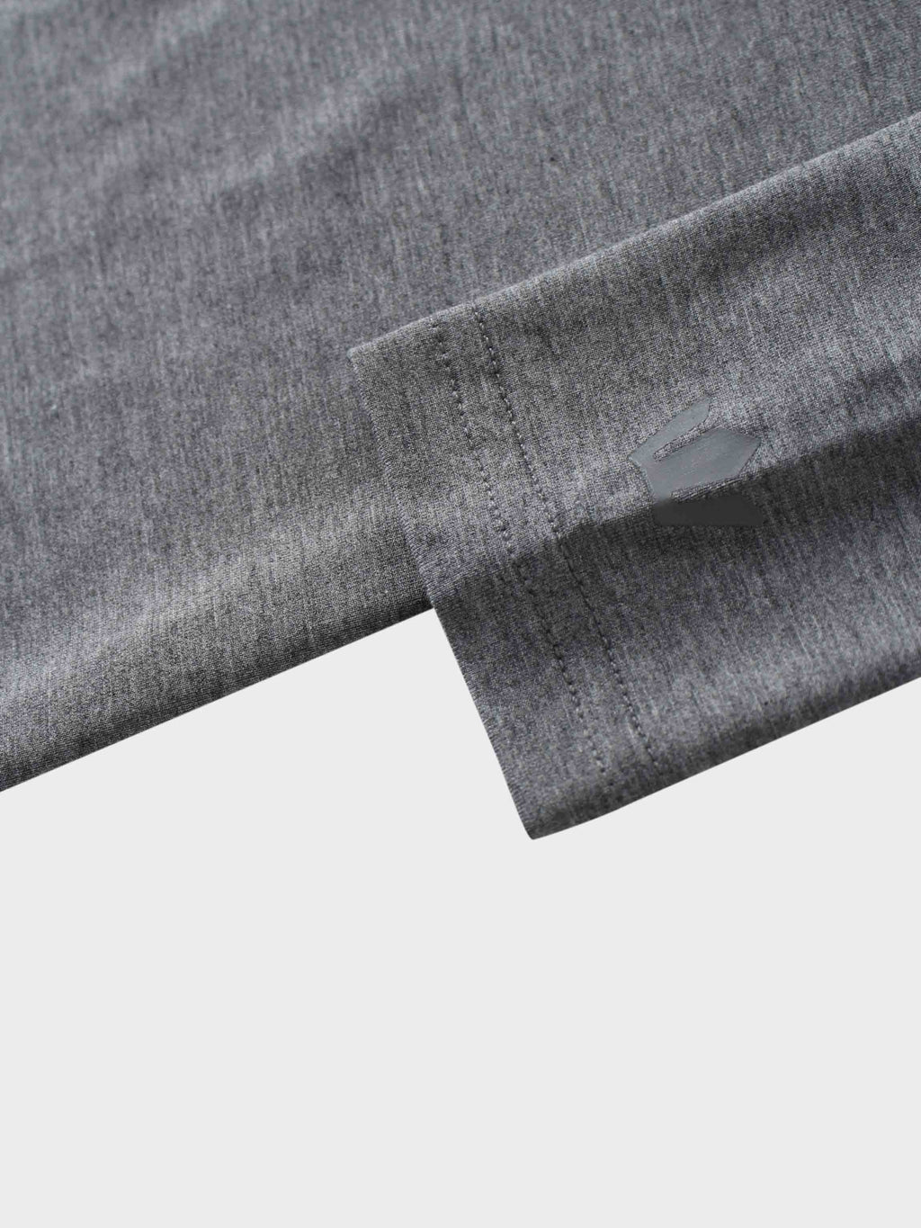 Curved Gathered Detailed T-Shirt-Heathered Grey
