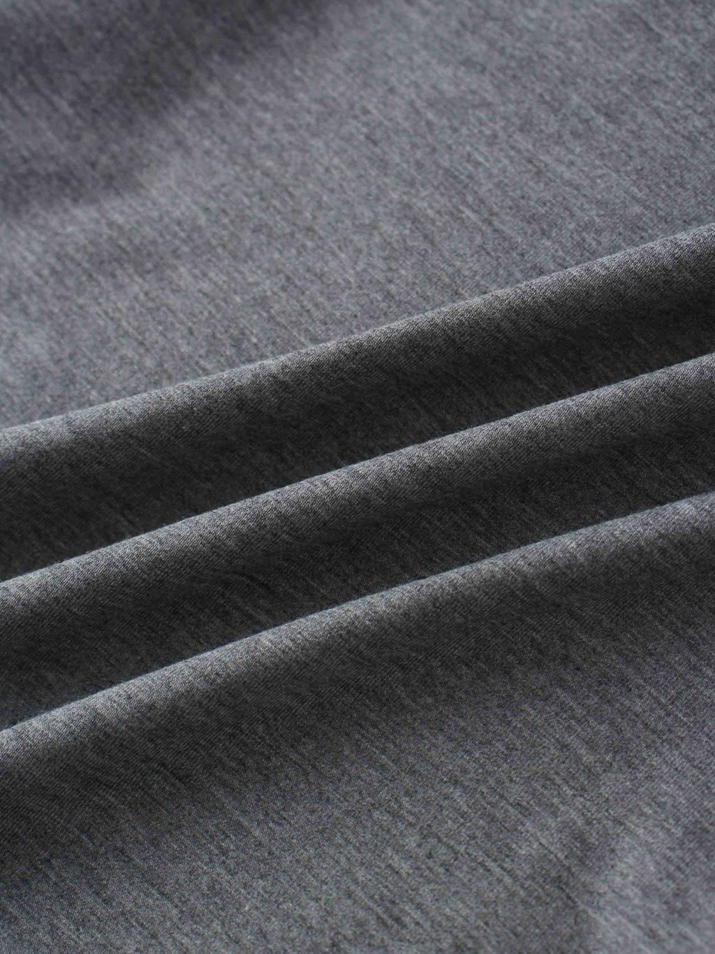 Curved Gathered Detailed T-Shirt-Heathered Grey