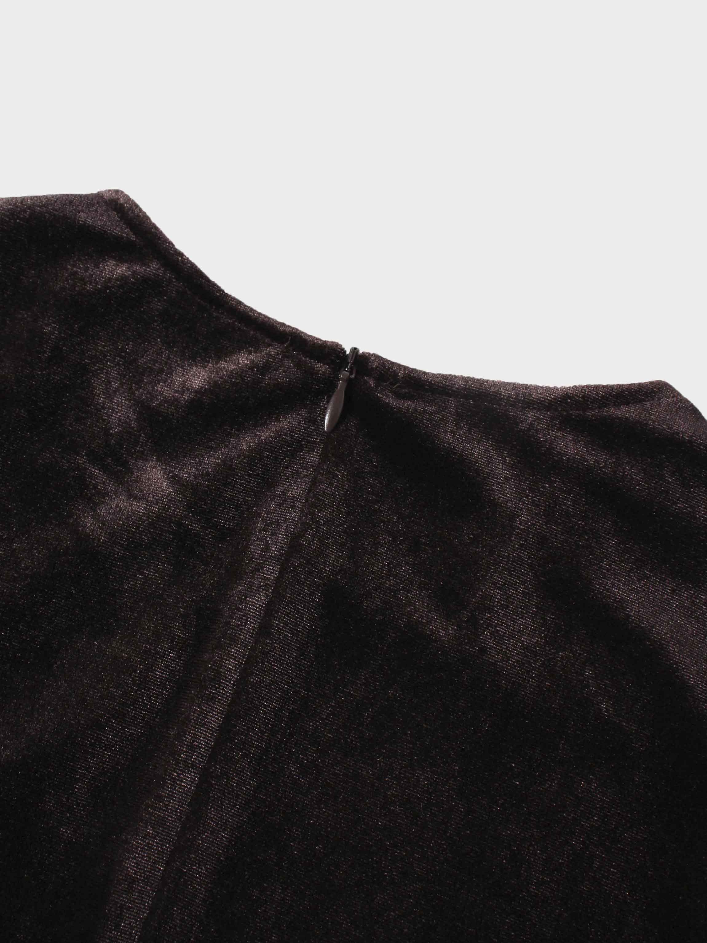 Velour Empire Waist Maxi Dress-Brown