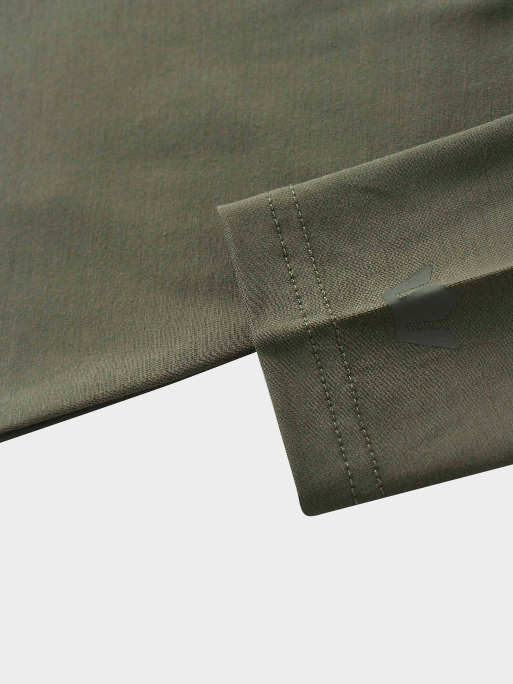 Curved Gathered Detailed T-Shirt-Olive
