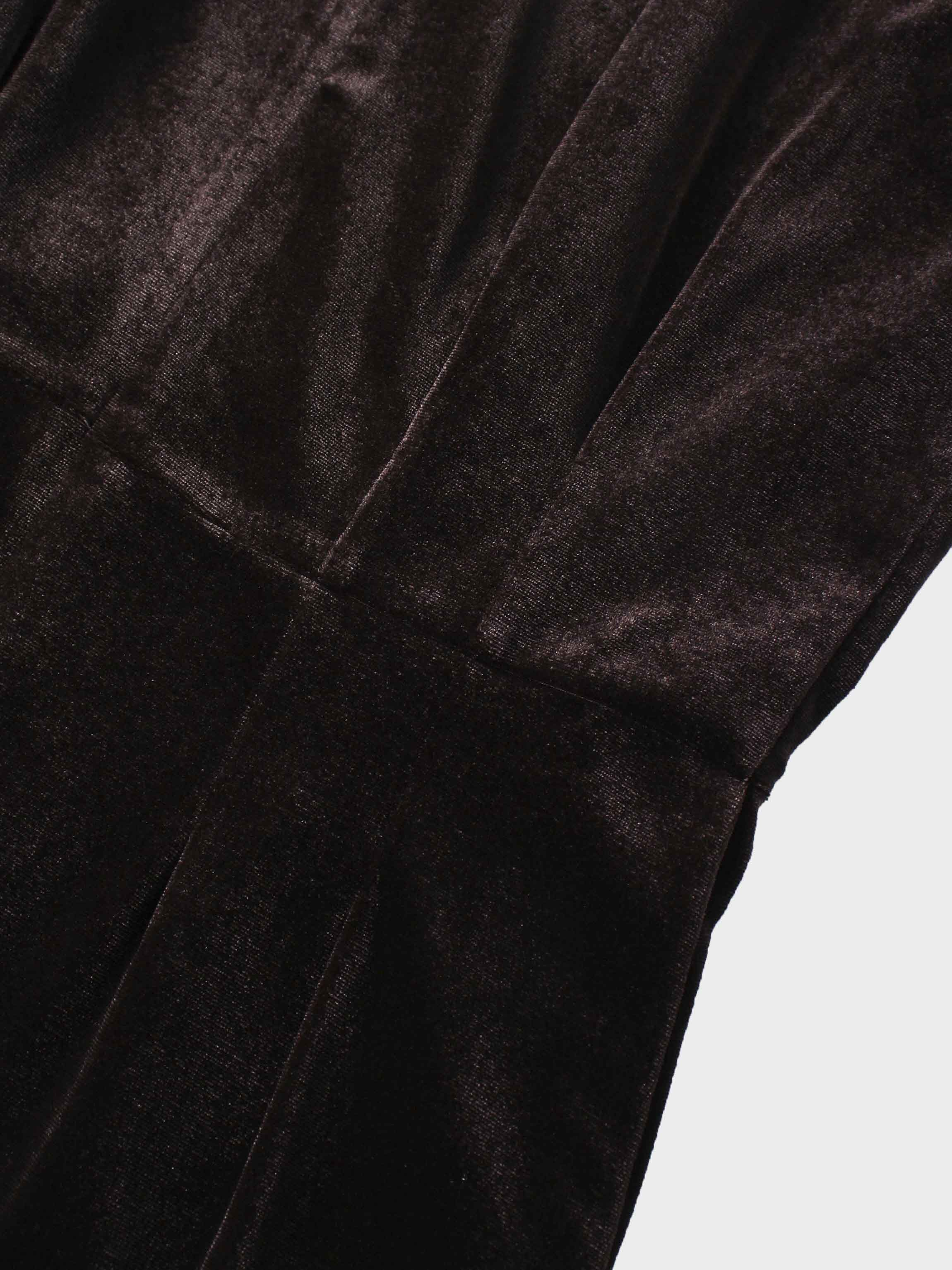 Velour Empire Waist Maxi Dress-Brown