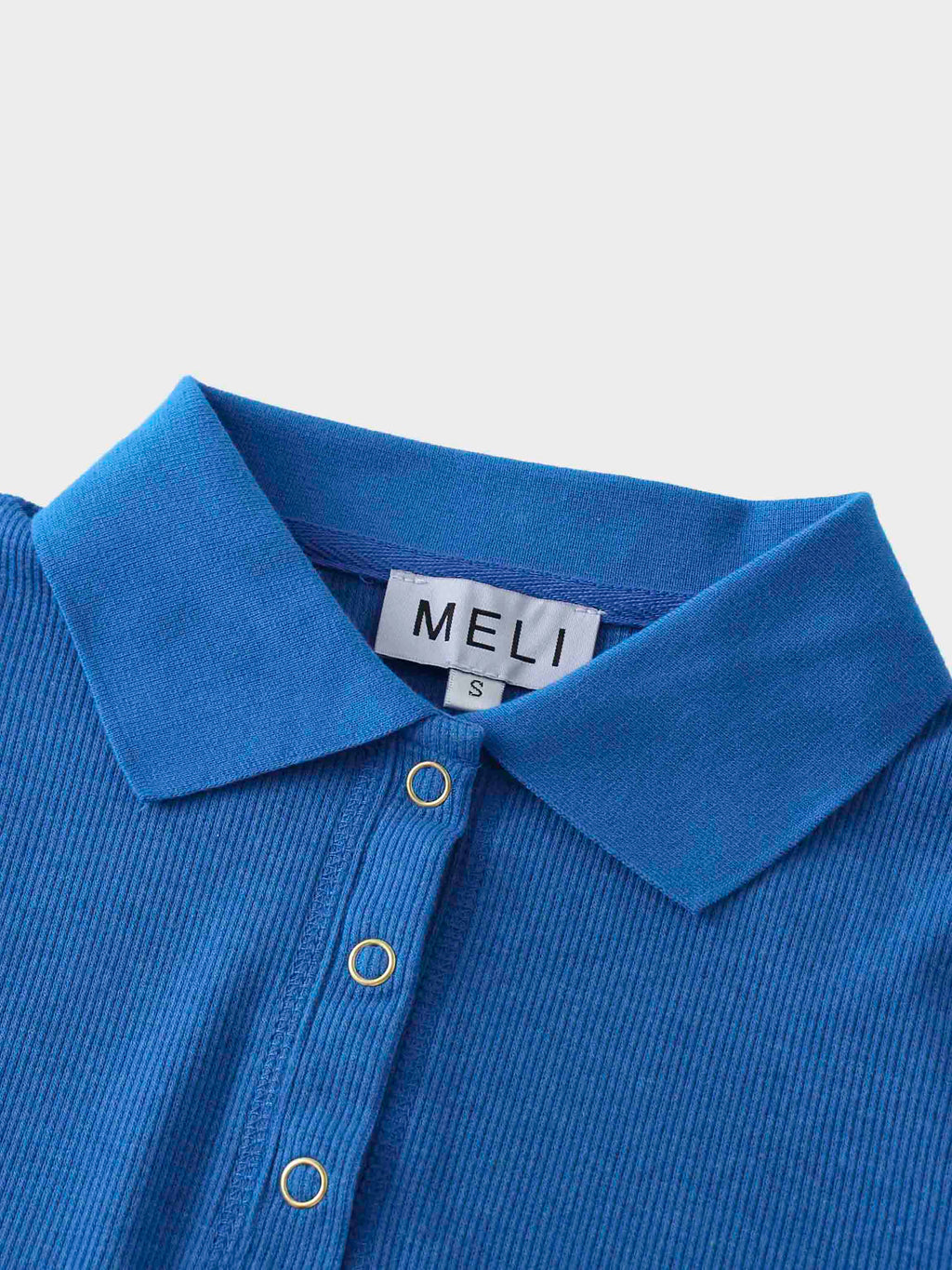 Ribbed Collar T-Shirt-Cobalt Blue