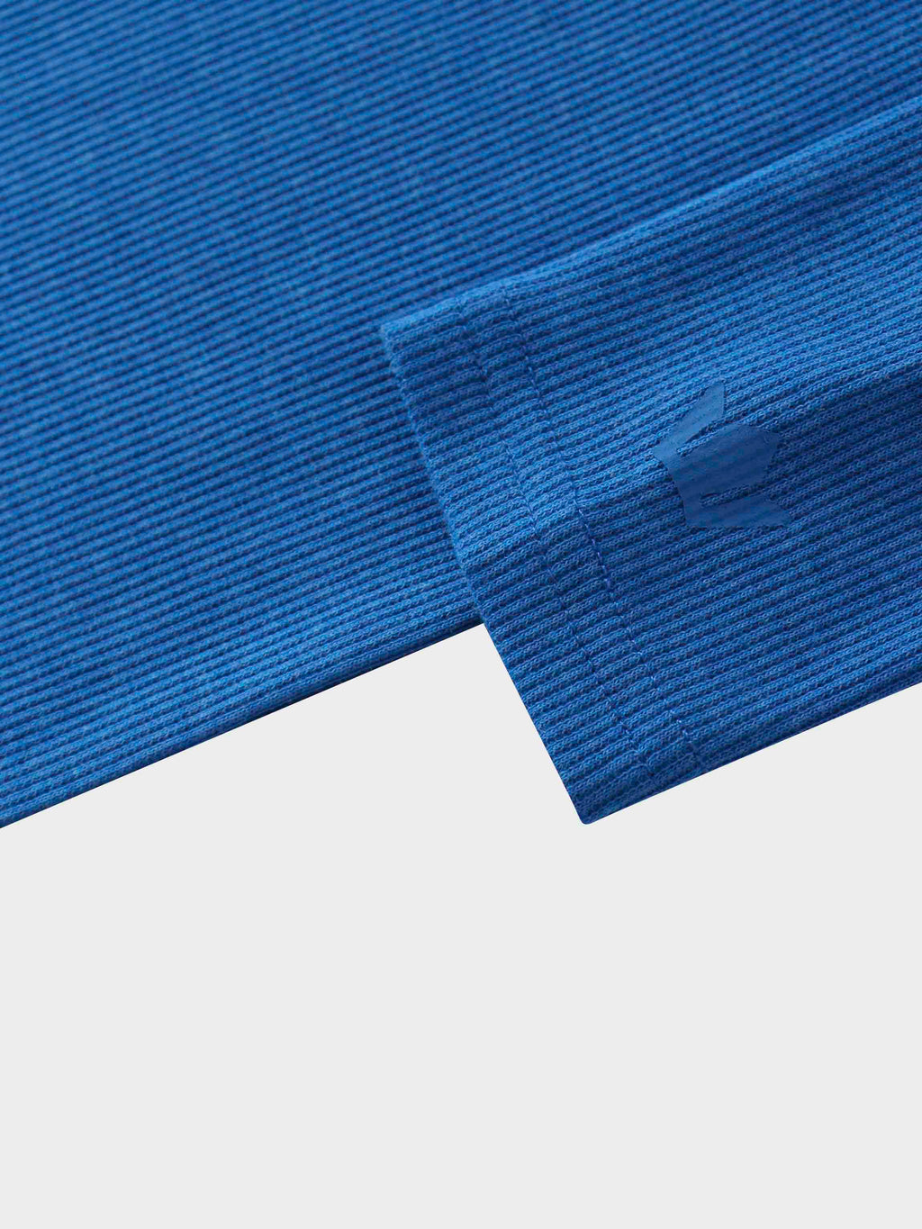 Ribbed Collar T-Shirt-Cobalt Blue