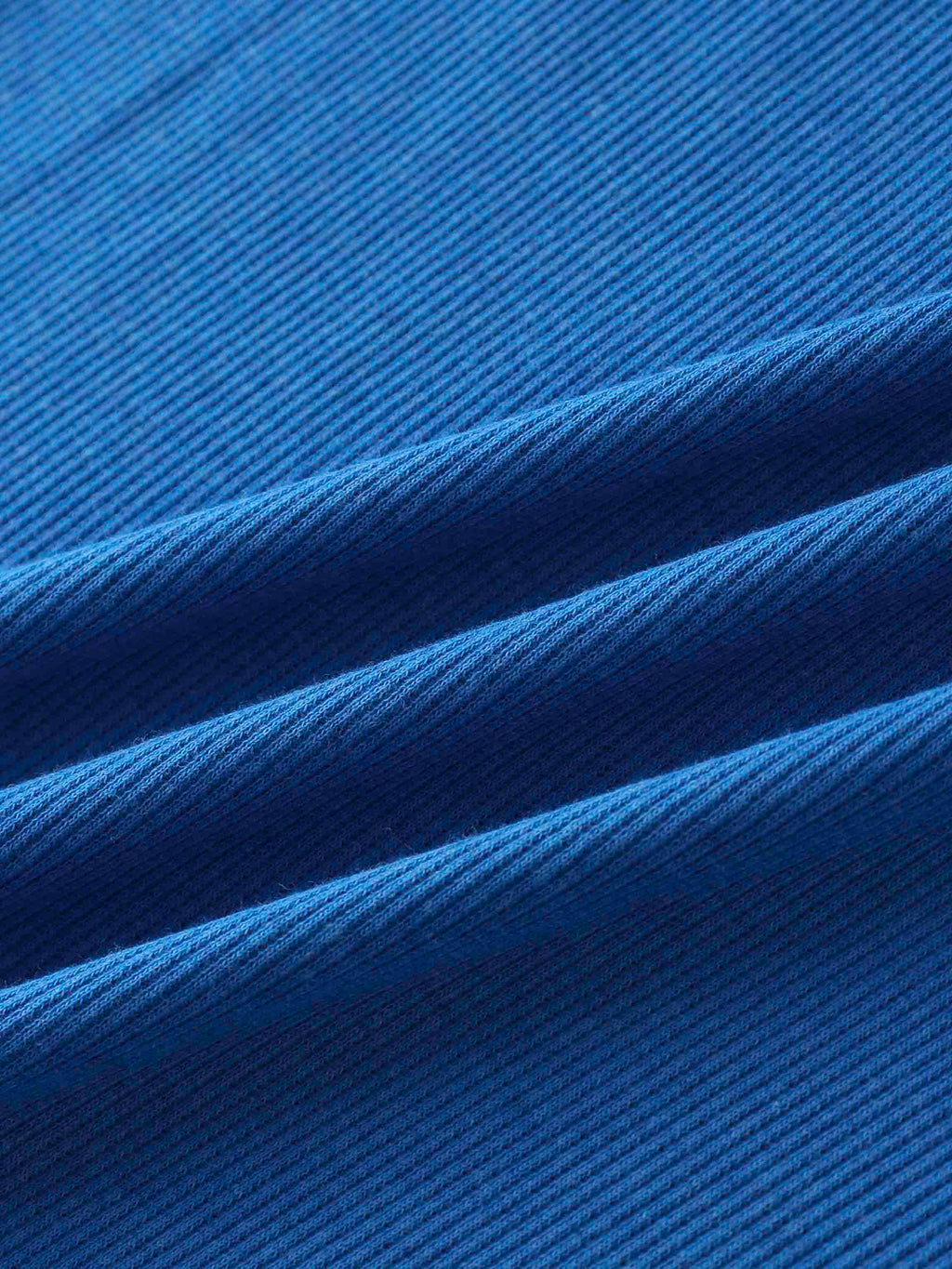 Ribbed Collar T-Shirt-Cobalt Blue