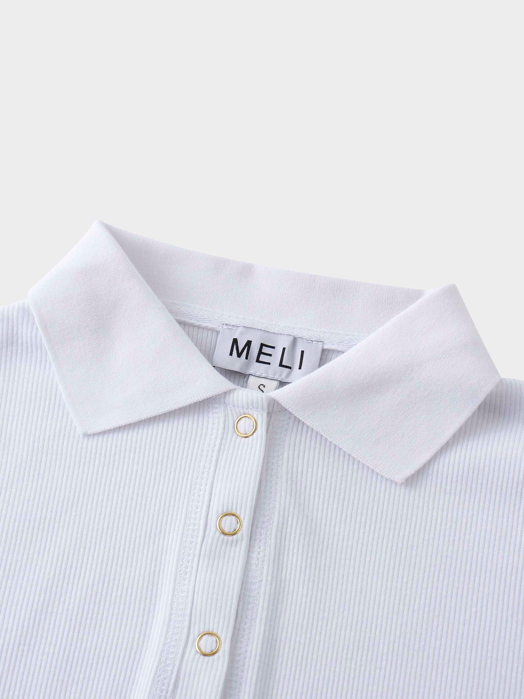 Ribbed Collar T-Shirt-White