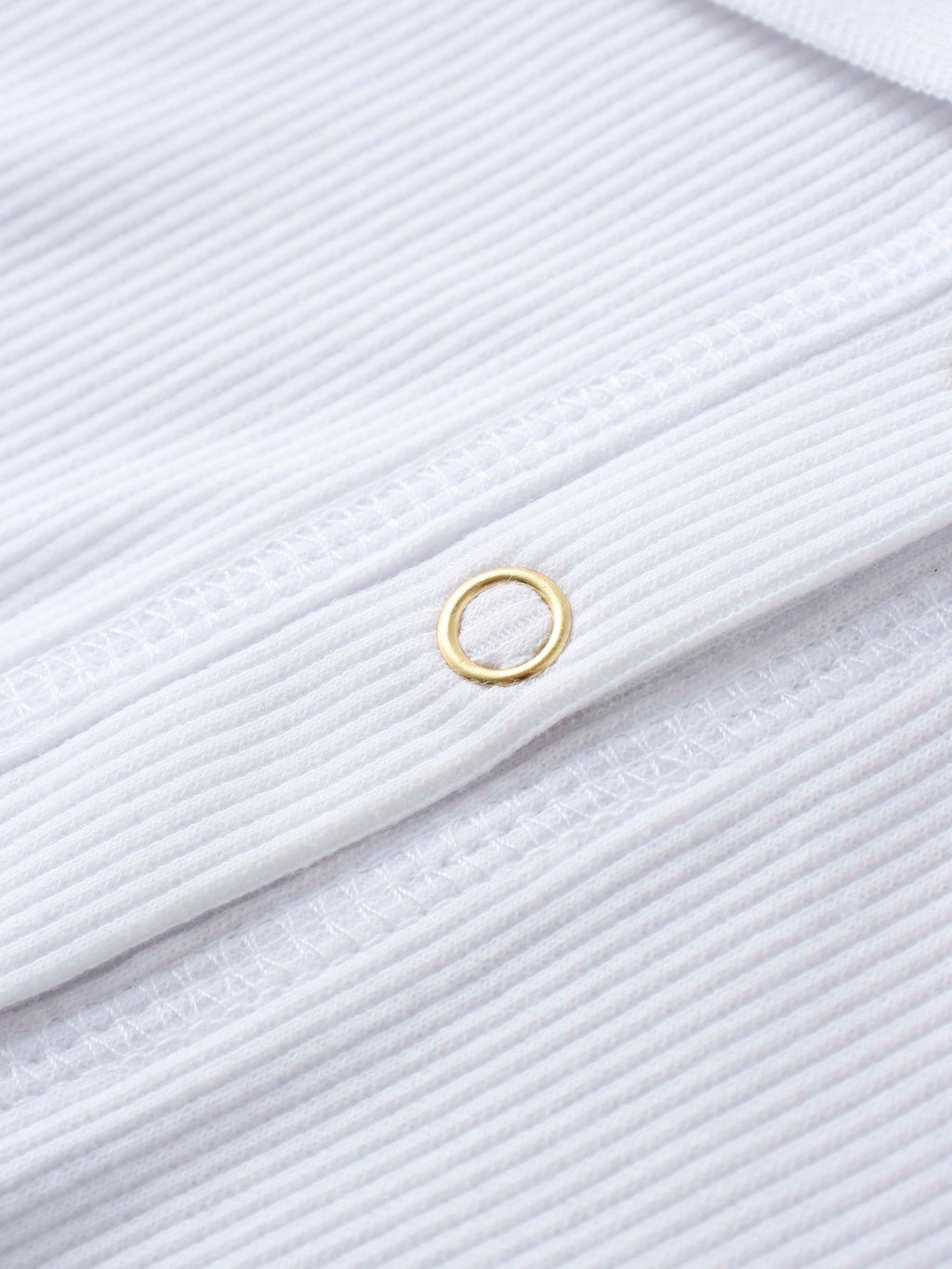 Ribbed Collar T-Shirt-White