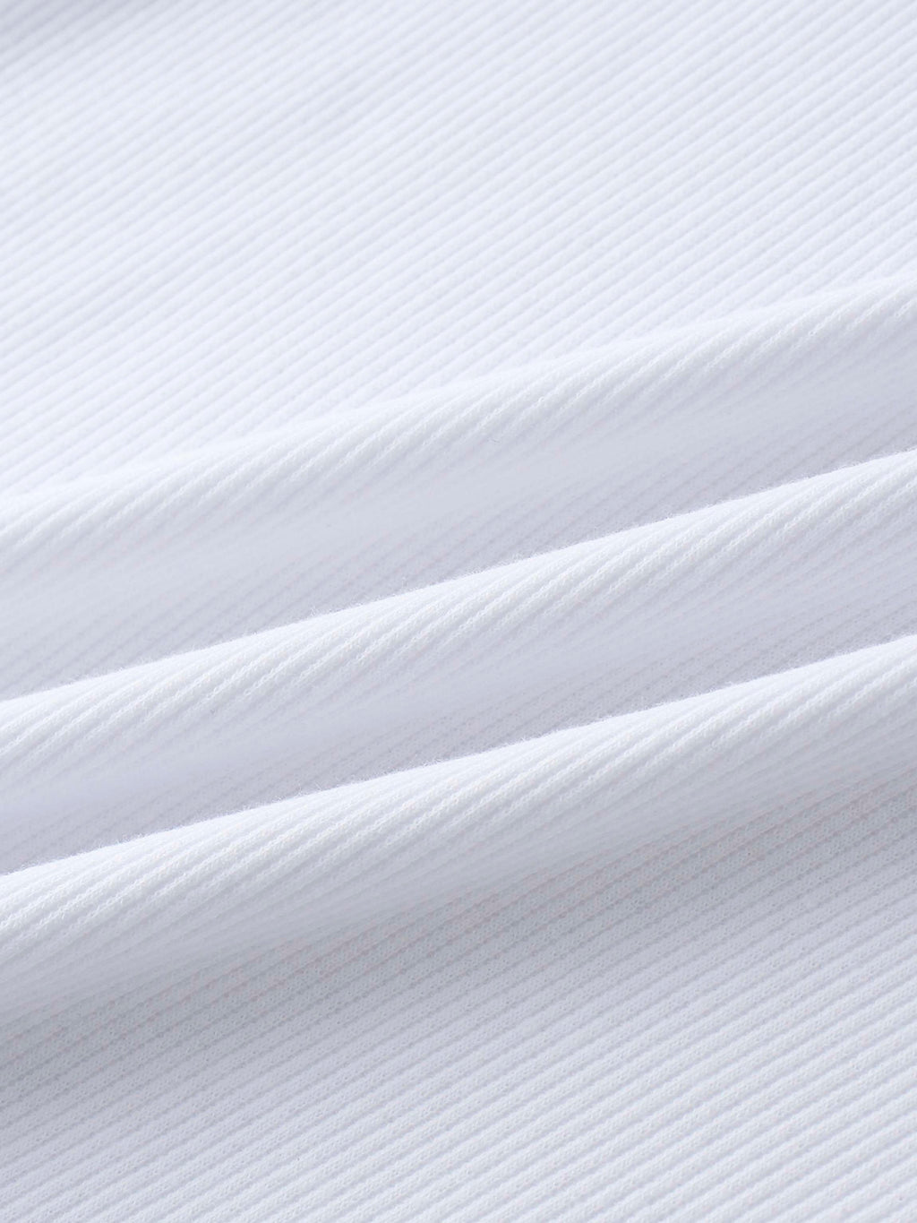 Ribbed Collar T-Shirt-White