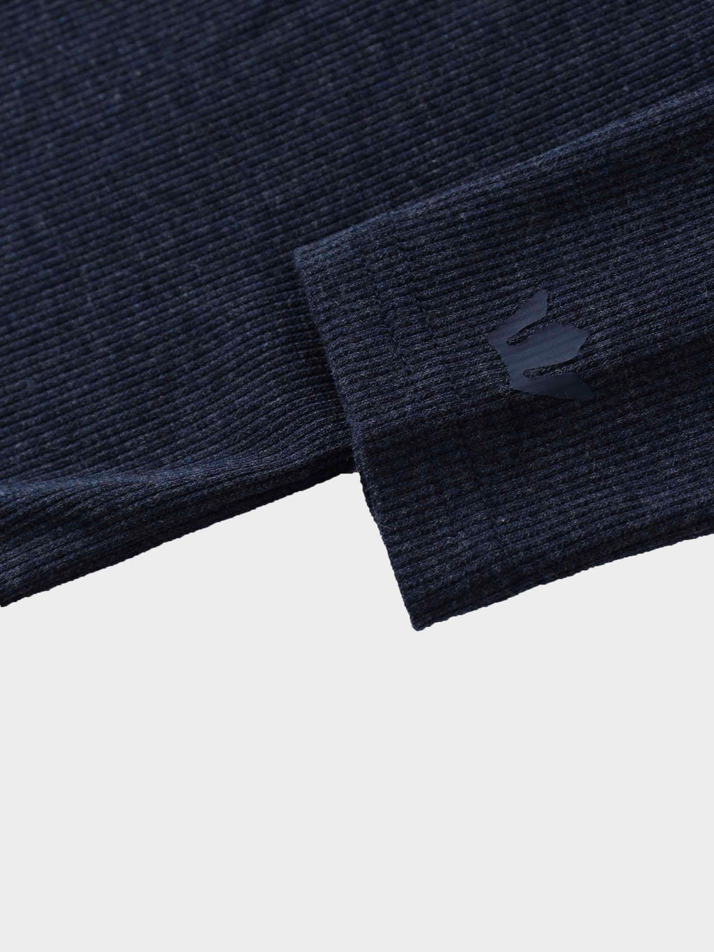 Ribbed Collar T-Shirt-Dark Blue