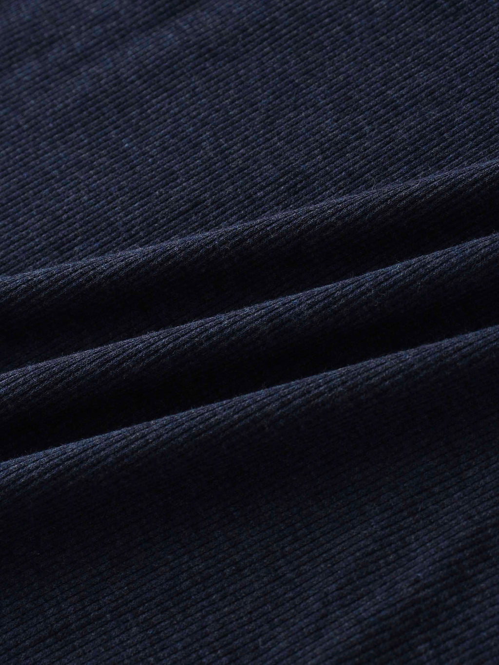 Ribbed Collar T-Shirt-Dark Blue
