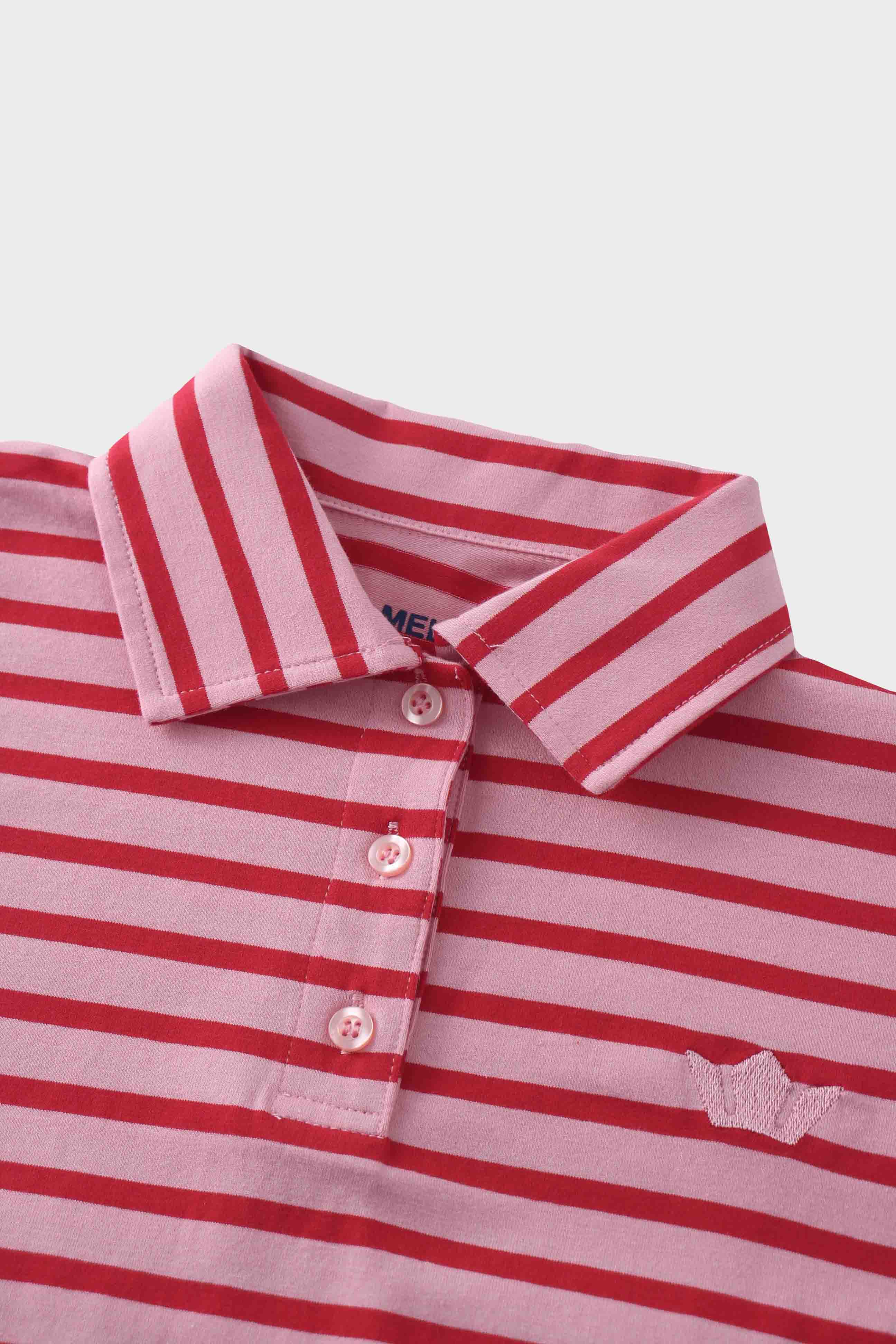 Collared Bomber Tee-Pink/Raspberry