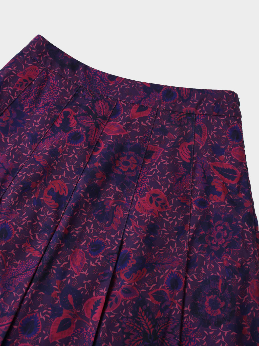 Printed Box Pleat Skirt-Pink Floral